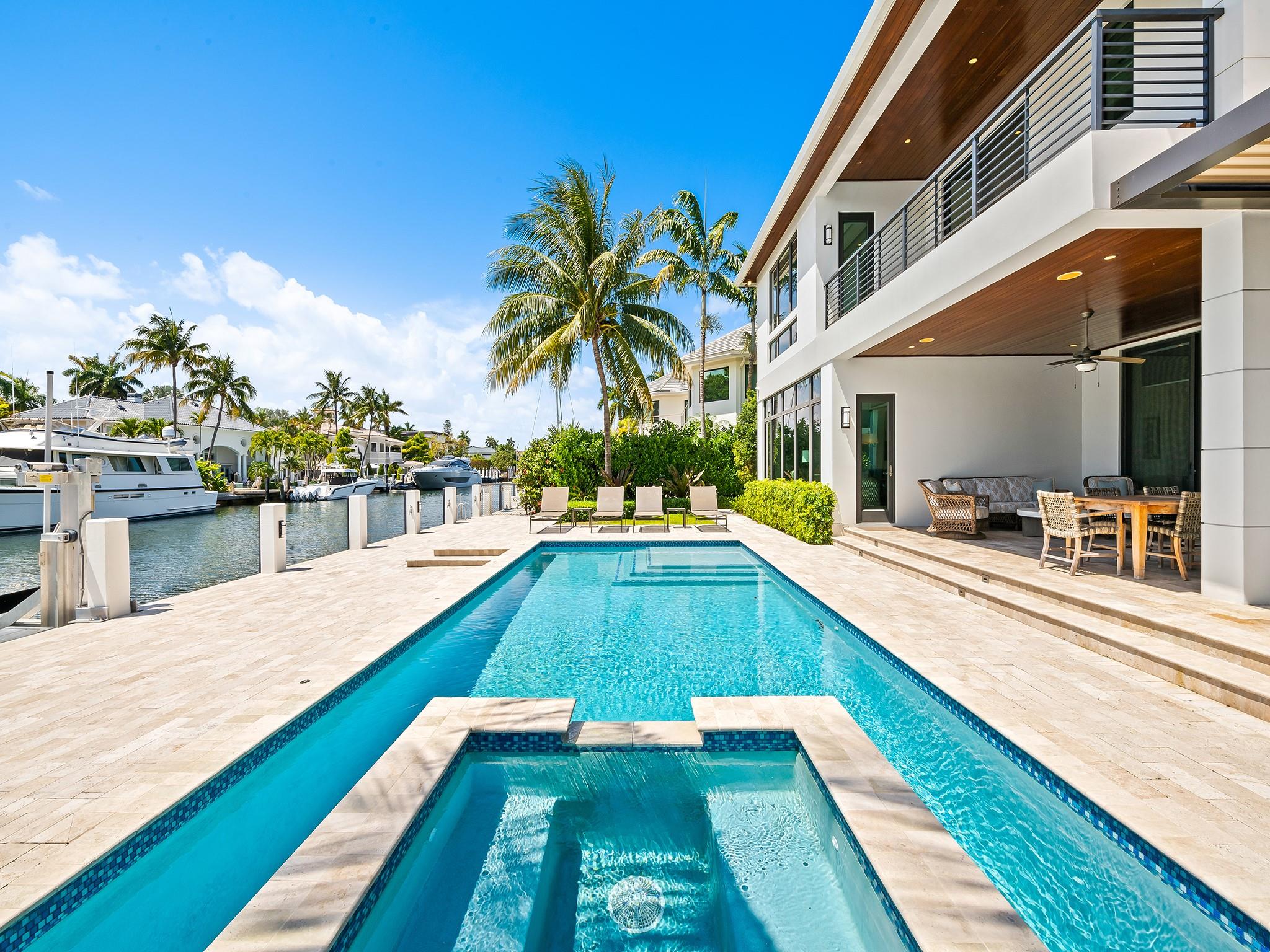 North-facing view from the poolside