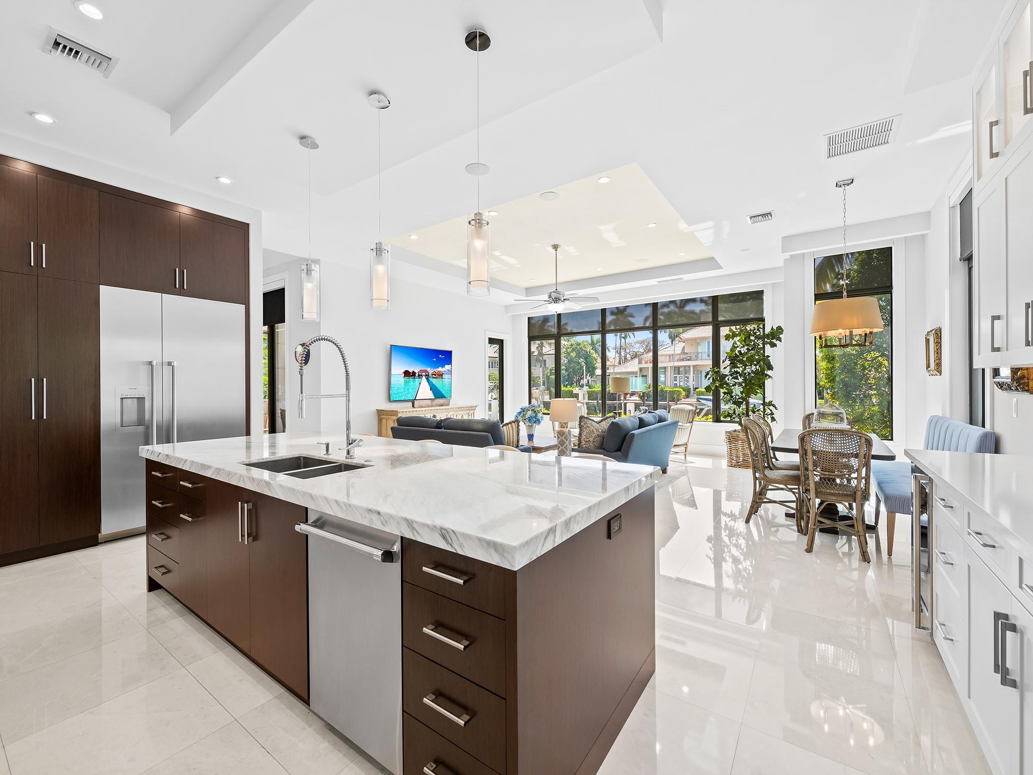 Just like this immaculate kitchen, the newly installed water filtration system delivers clean, fresh water throughout the interior of the home.