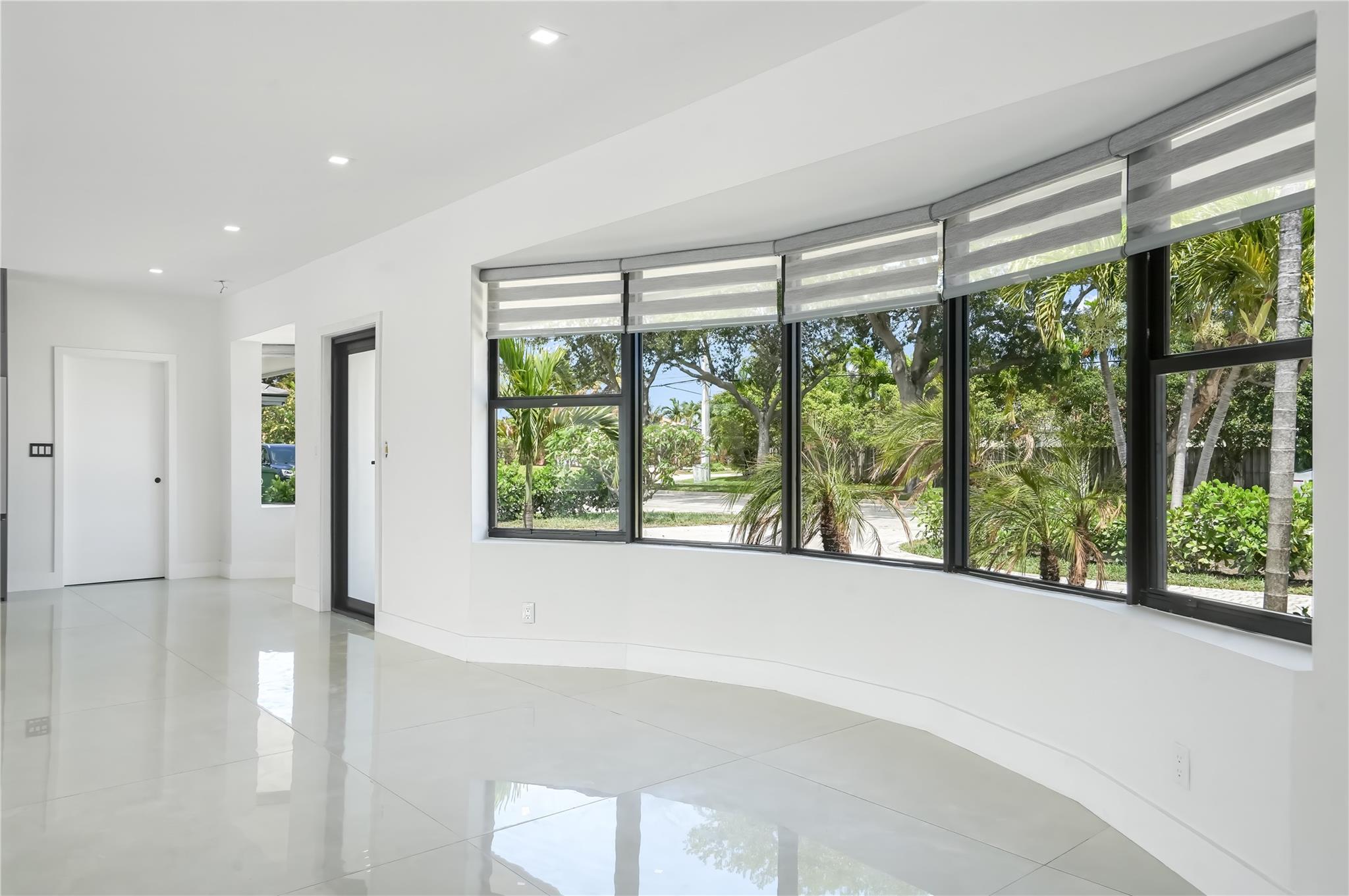 Bay windows by the front door