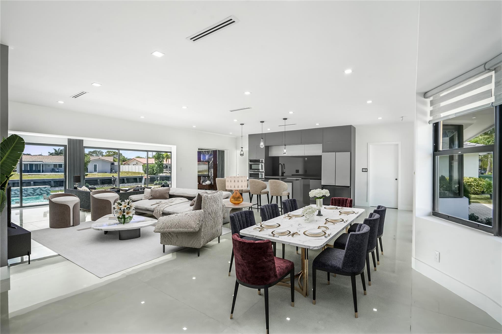 Virtually Staged Living & dining rooms.