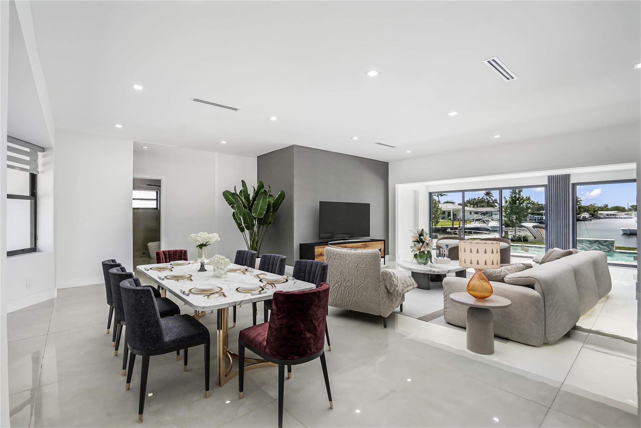 Virtually Staged Living & dining rooms.