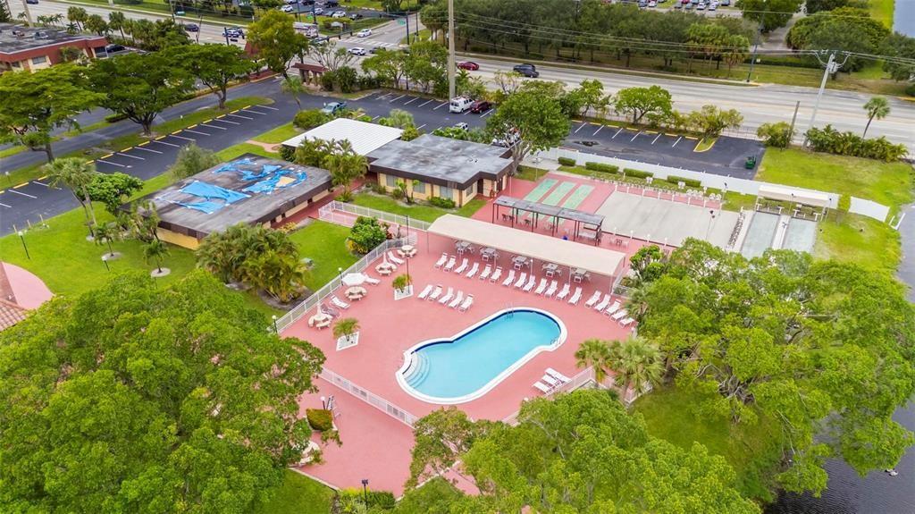 Aerial view of community pool