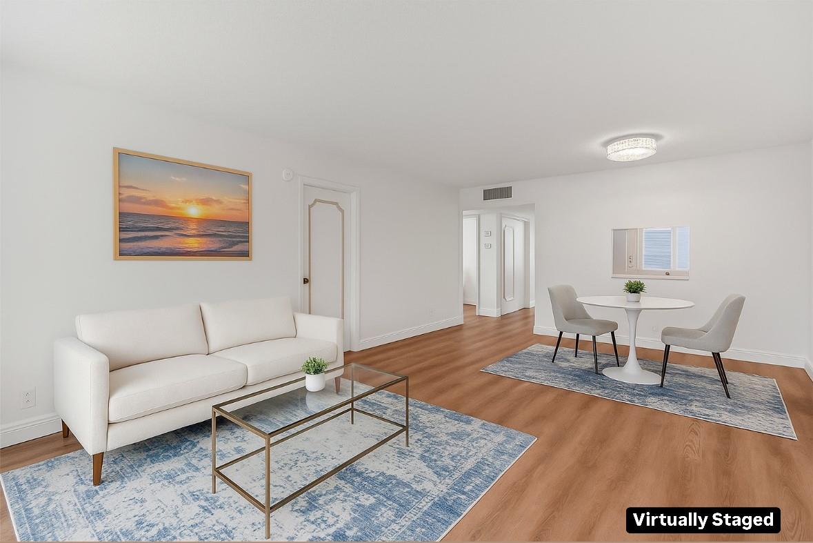 Living room virtually staged