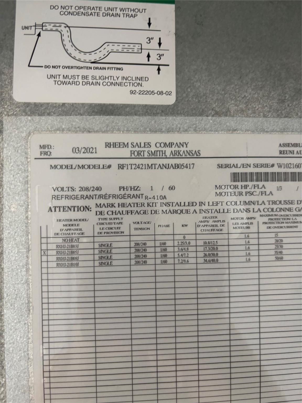 HVAc replaced in 2021