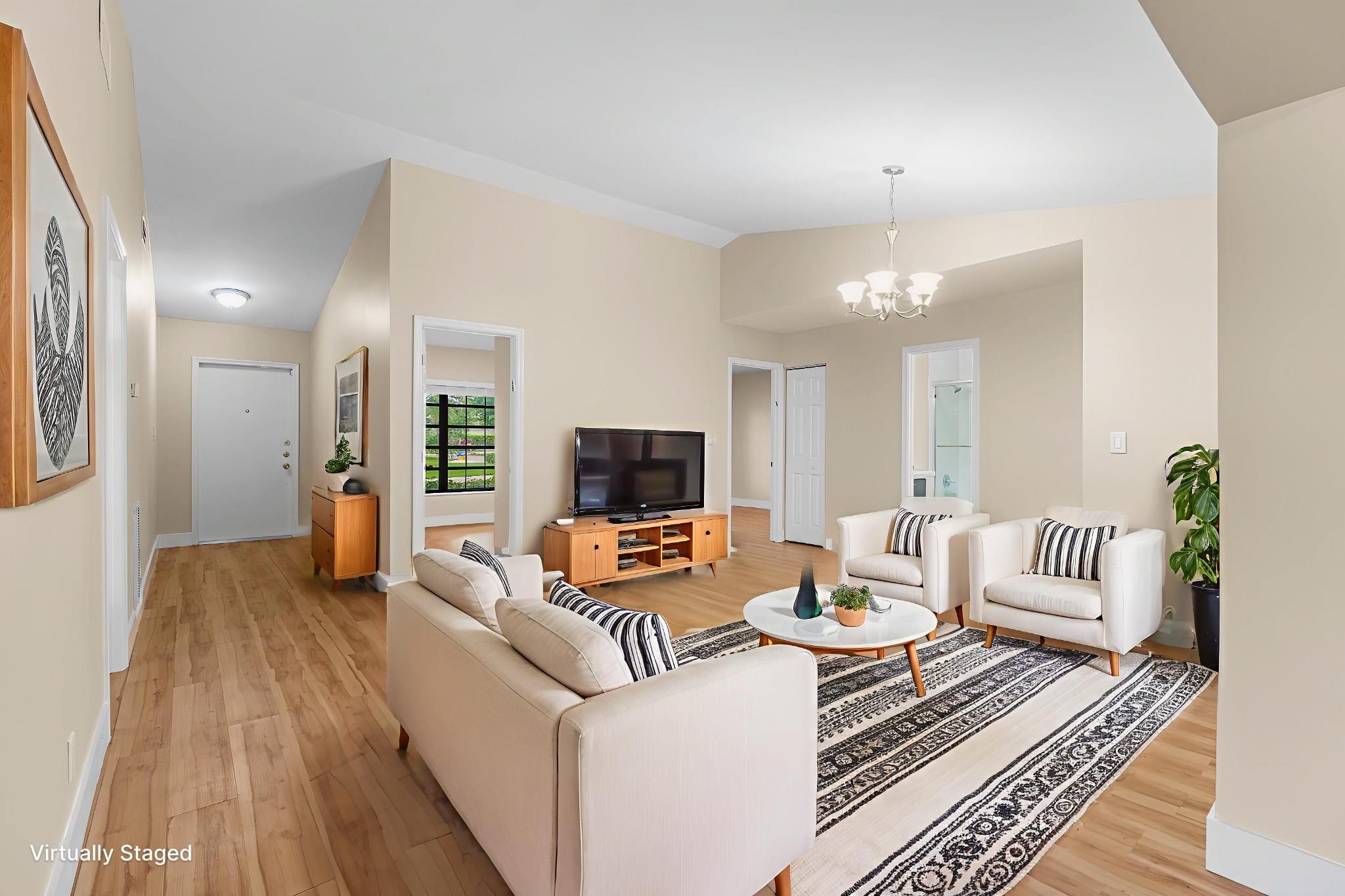 Virtually Staged Foyer, Living Room