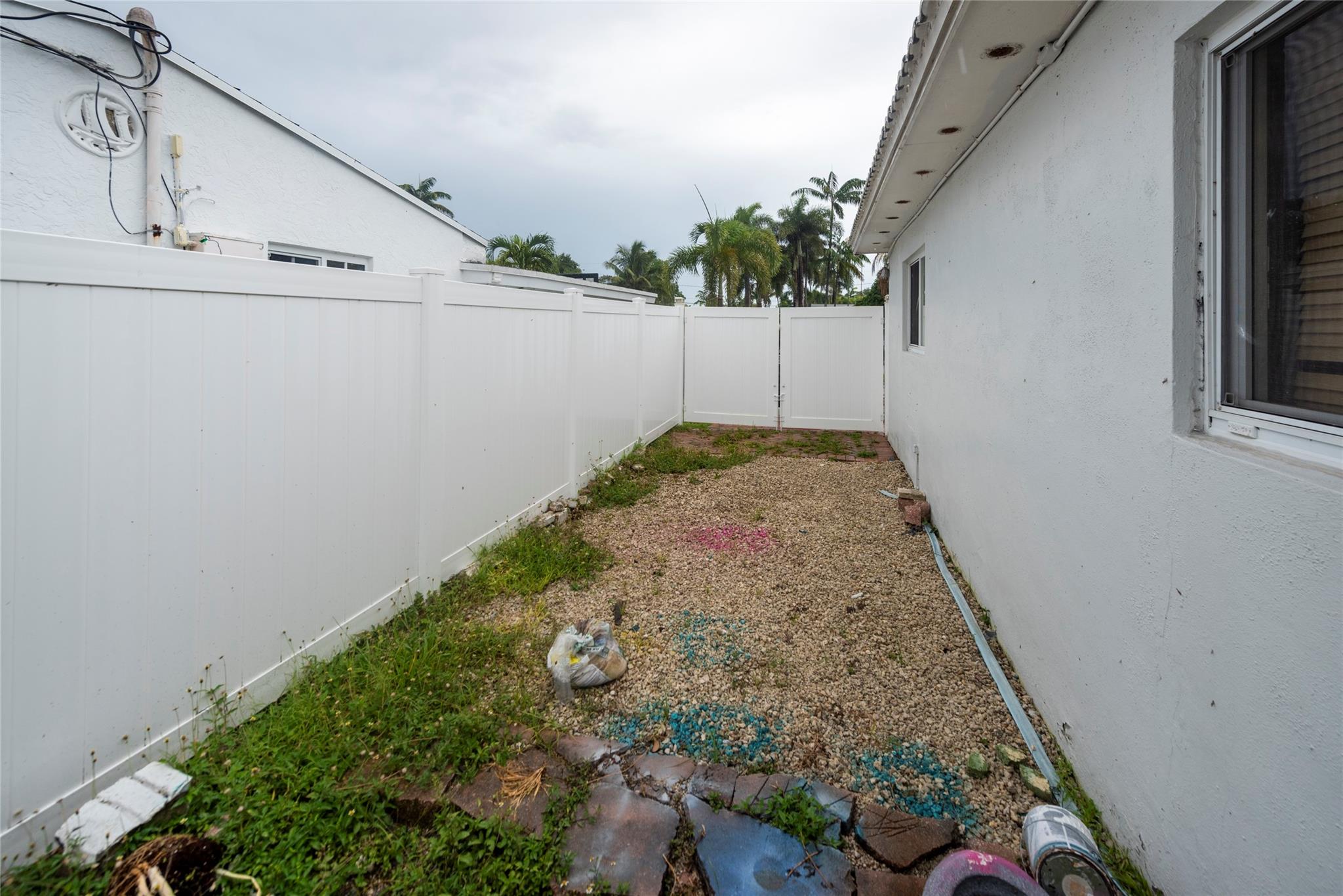 Side storage area east side of home