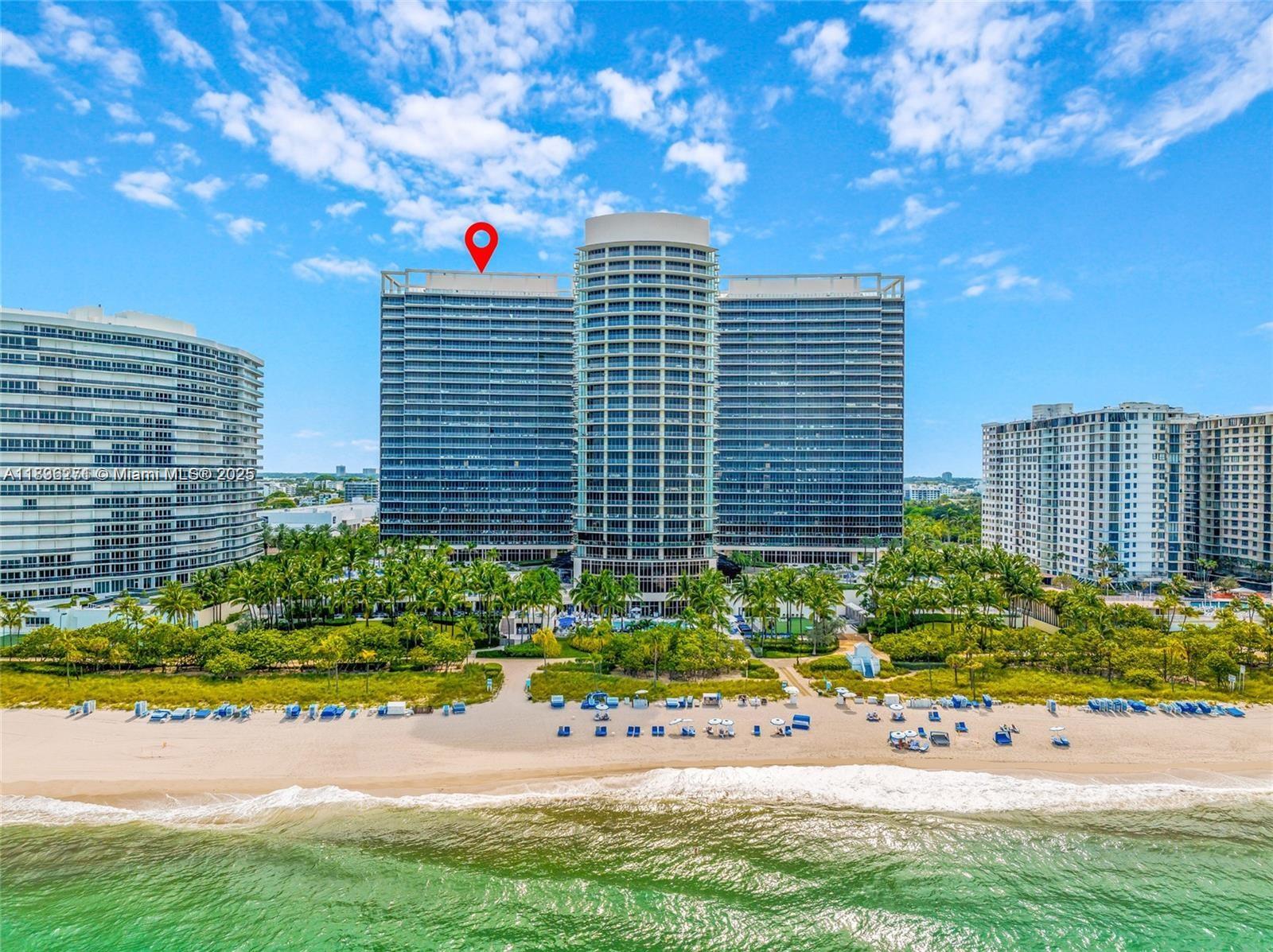 Experience luxury oceanfront living at St. Regis Bal Harbour. This stunning flow-through residence in the prestigious South Tower features panoramic sunrise-to-sunset views. Enter through a private elevator foyer into a sophisticated living area with a custom bar, seamlessly flowing into a dining space with captivating bay and city vistas. Residents enjoy full access to world-class St. Regis amenities, including white-glove concierge and room service, two oceanfront pools, Remède Spa, a state-of-the-art fitness center, and private beachfront cabanas.  Ideally located directly across from the renowned Bal Harbour Shops, offering premier dining and luxury retail.