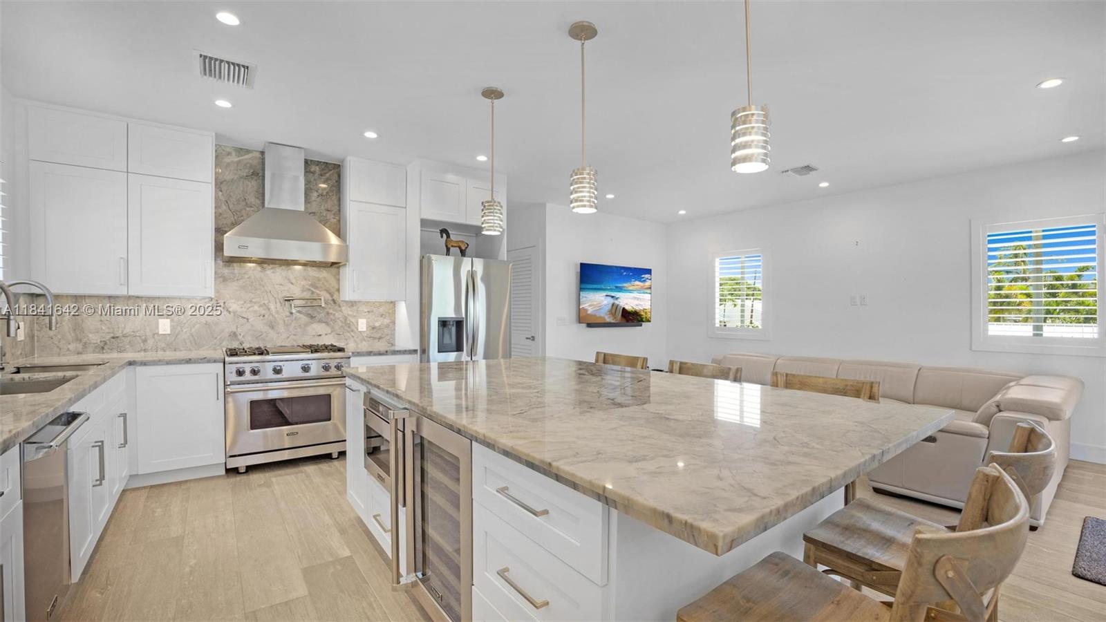 Modern kitchen with designer features at 410 Bowie Ln - Home in Key Largo