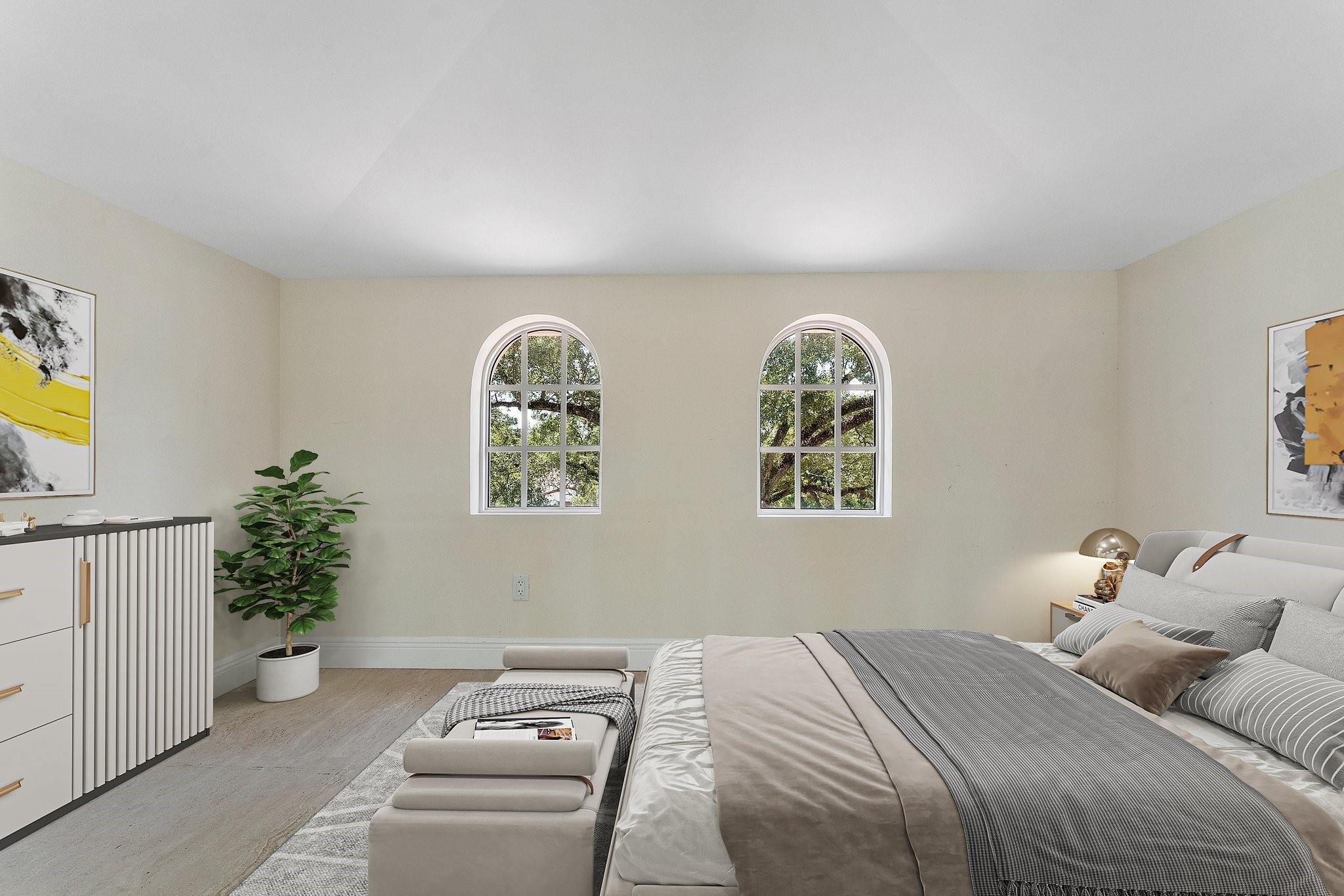 second floor loft bedroom virtually staged