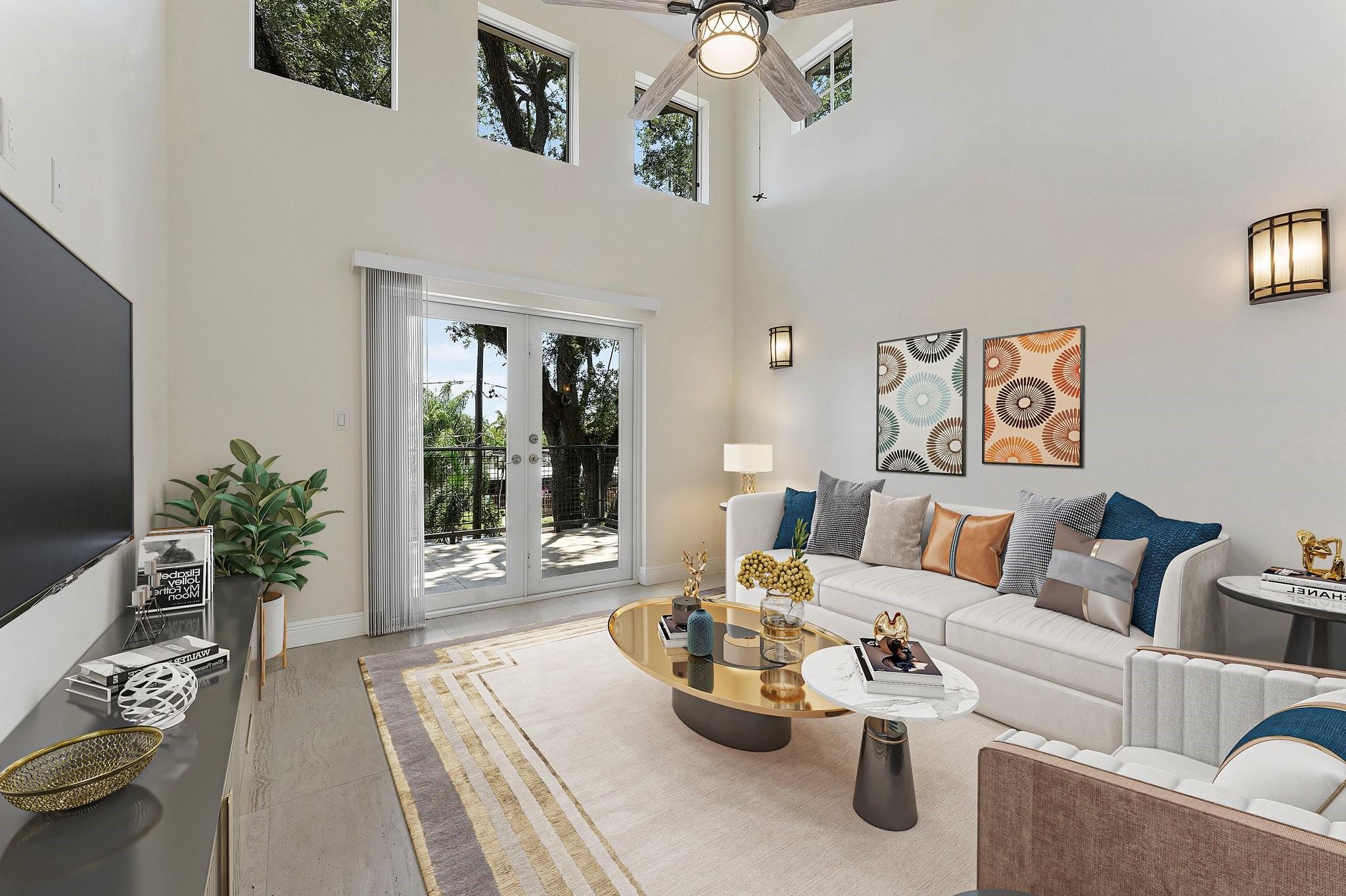 Second floor media room with loft bedroom virtually staged