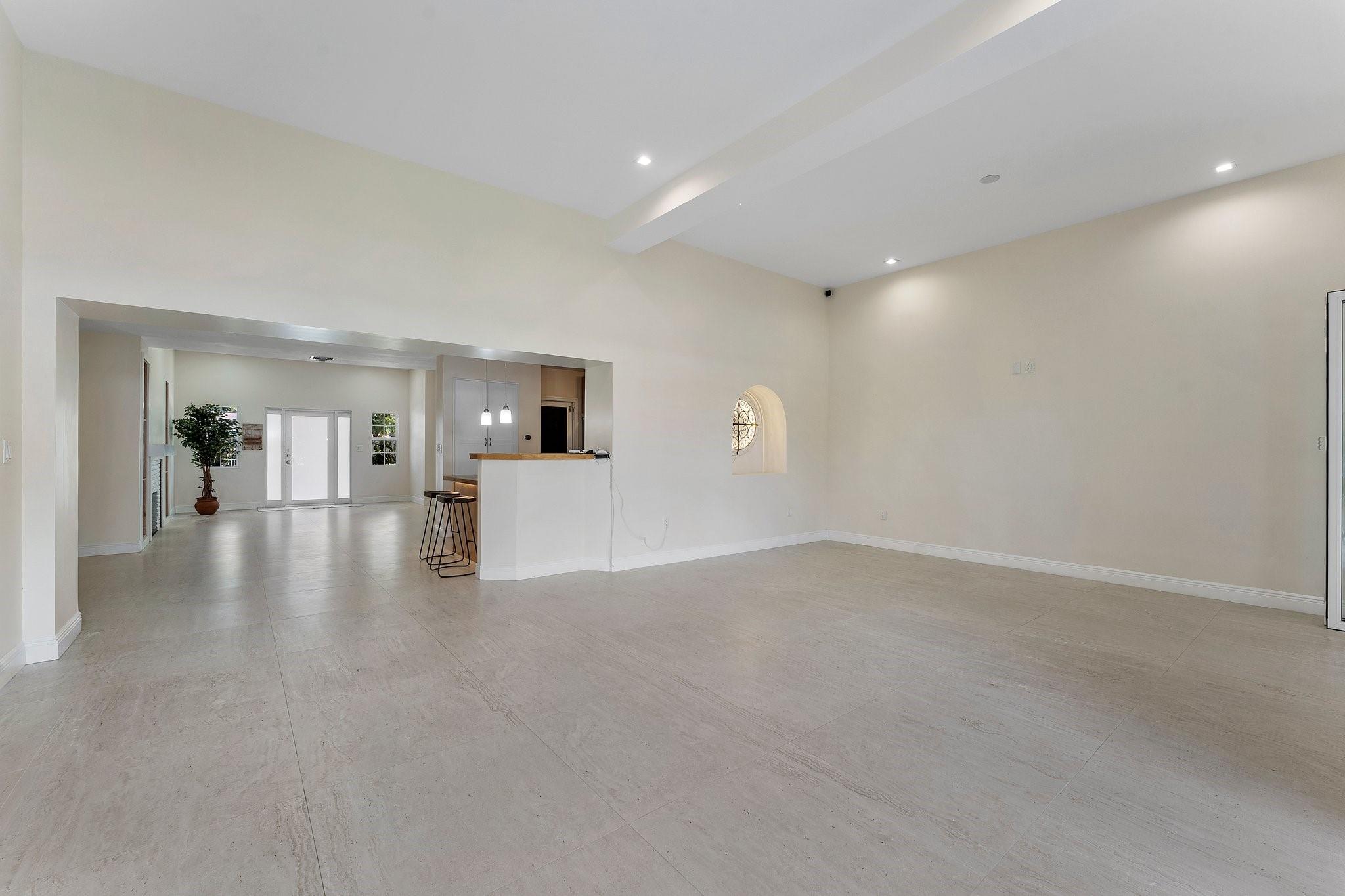 view from family room to the front entrance