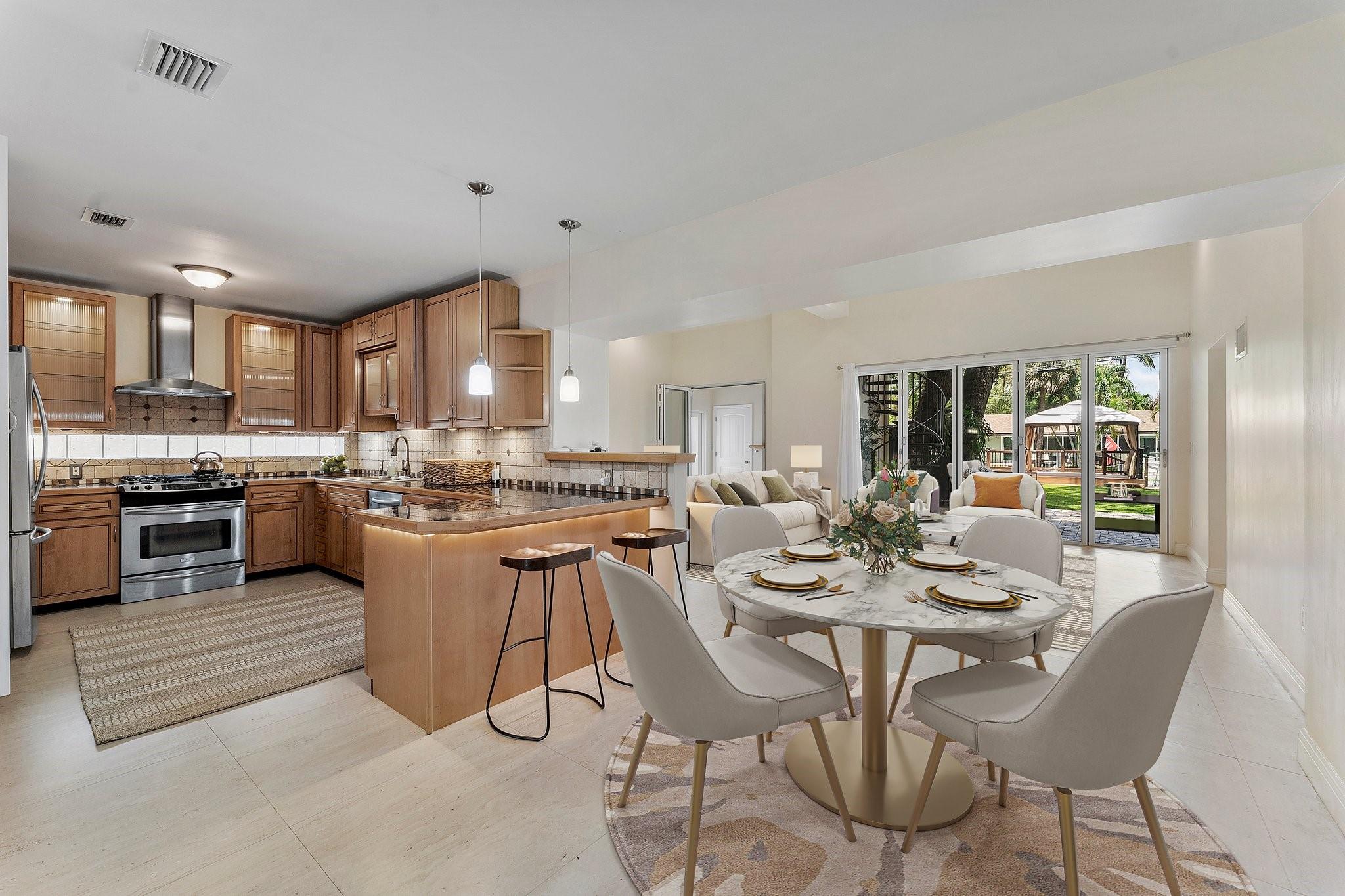 breakfast area virtually staged