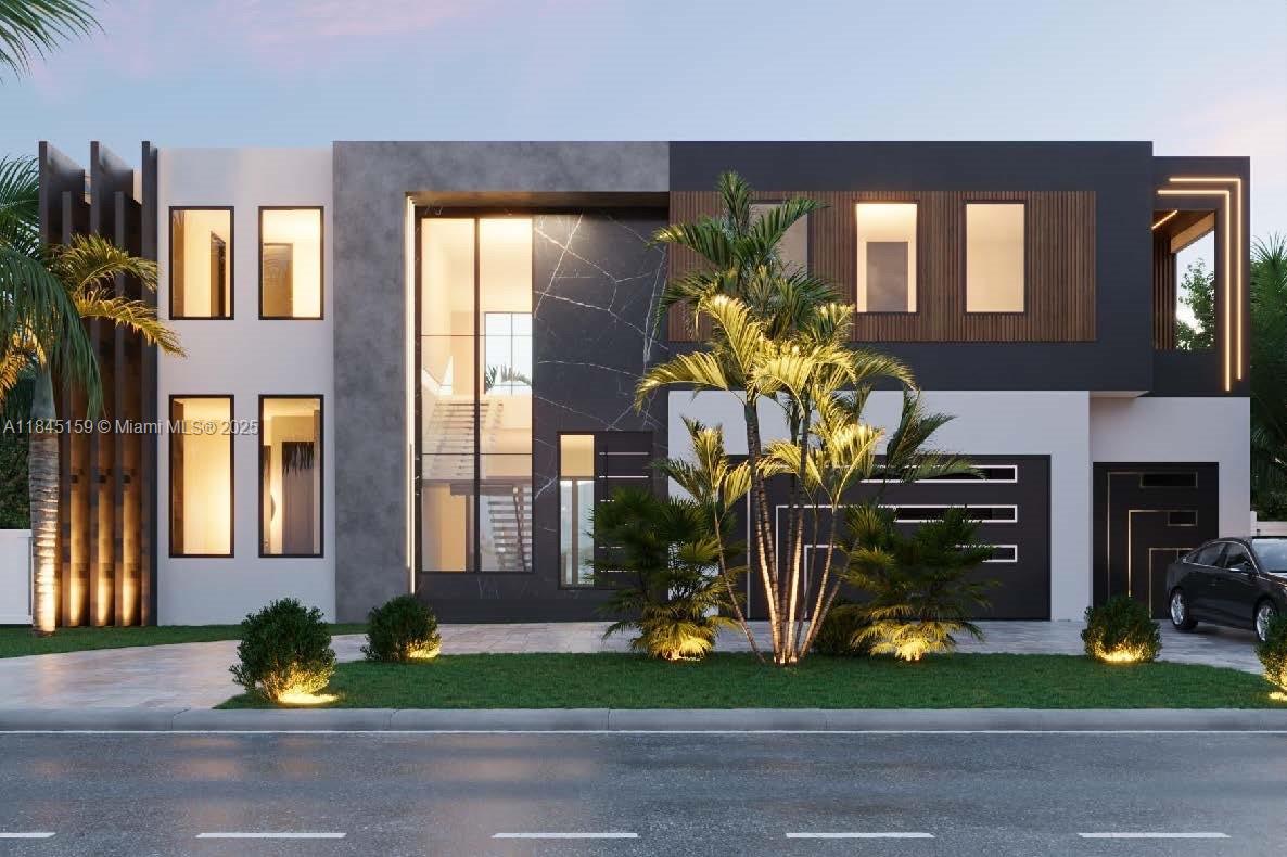 Stunning new construction home featuring 90ft dock, 5 bedrooms, 6 full bathrooms, 2 half bathrooms, and cutting-edge modern design. This architecturally impressive residence offers open-concept living, stunning water views, high ceilings, and top-tier finishes throughout. Floor-to-ceiling windows and warm wood accents create a perfect balance of elegance and natural light. Currently under construction – estimated completion by March/2026. No fixed bridges. 5000sqft under AC. 6730sqft total. Lot has 9000sqft.Renderings shown are for illustrative purposes and final finishes may vary. Don’t miss the opportunity to own a truly unique and luxurious home!