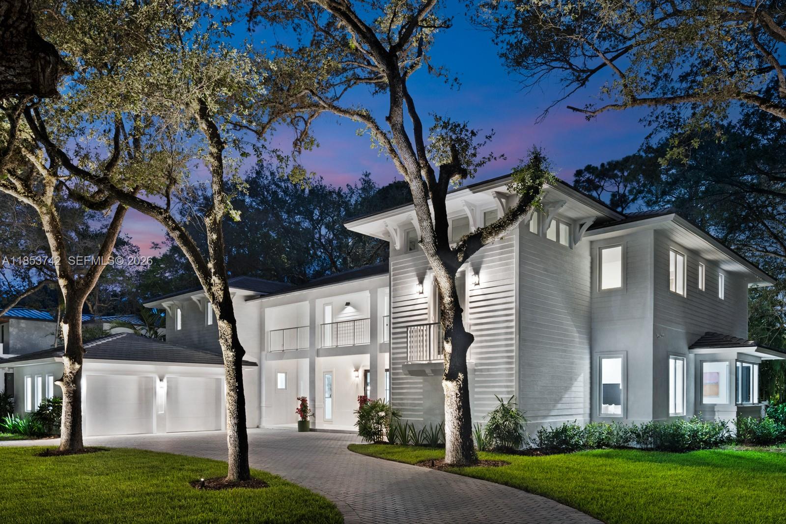 Discover the quiet, Oak-canopied streets, large lots and peace of South Miami. Around the corner from a park and others just a few blocks away, this Brand-New home set on an oversized lot with over 30 majestic Oak trees. The timelessly designed home offers serenity in a prime South Miami location (close to Red Road and SW 80th St) . Enjoy proximity to top-rated schools and several beautiful parks. The spacious 5-bed, 5.5-bath layout includes a versatile second family room upstairs that could become an additional bedroom with some renovation. Downstairs features a staff room and a flexible guest suite that can be used as a home gym or office. Wide plank wood floors add warmth and elegance throughout. With classic charm and thoughtful design, this home blends comfort, function, and beauty in one of Miami’s most sought-after neighborhoods, undergoing transformation as new homes increase property values in the area.