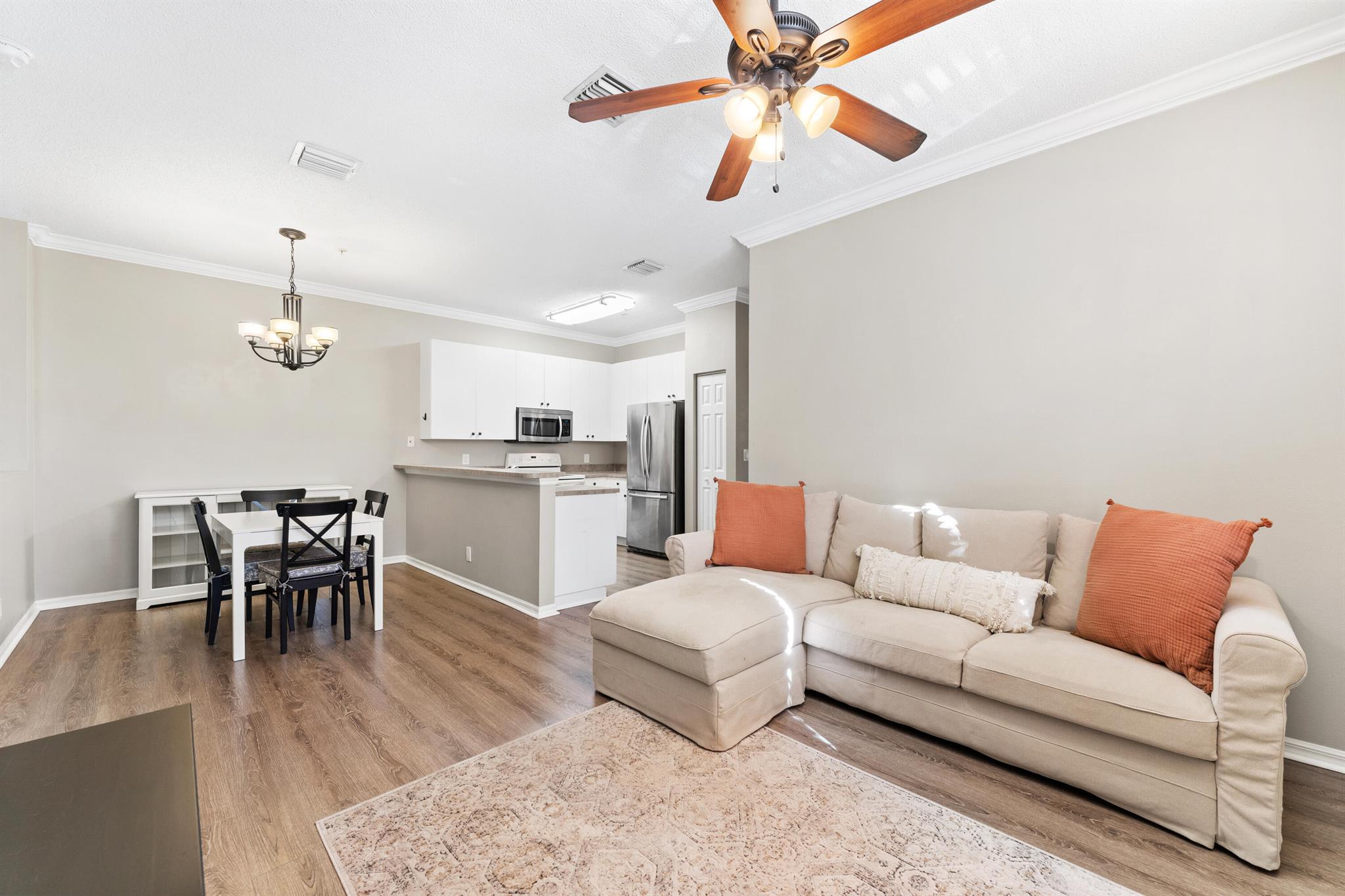 Welcome to 115 Lighthouse Circle in the desirable community of Tequesta Trace! This 2-bedroom, 2-bathroom corner unit with nearly 1,100 sq ft of living space features luxury vinyl flooring, fresh paint and an upgraded laundry area! Come See!Enjoy an open kitchen with breakfast bar, a bright living area, and your own private balcony perfect for morning coffee or evening relaxation. The primary suite includes a walk-in closet and en-suite shower! Community amenities include a resort-style pool and playground, all within minutes of Jupiter's beaches, dining, parks, and shops. Easy access to I-95, the Turnpike, and PBI Airport.This move-in ready home won't last -- schedule your showing today!