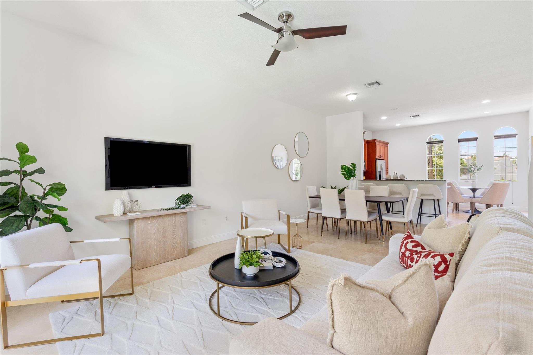 Welcome home to Villa Tuscany, located in the heart of Fort Lauderdale's emerging downtown. With proximity tomajor airports, cruise ports, retail, shopping, and the famous Las Olas Blvd retail corridor. A secluded townhomecommunity offering privacy, spacious floor-plans, garage parking, and a community pool. The 2nd floor leveloffers tall ceilings, spacious living space, and open kitchen concept. The 3rd level features the remainingbedrooms and bathrooms. Full cosmetic renovation, floors, kitchen cabinets, new kitchen appliances, newvanities, new AC unit, electrical upgrades. All bedrooms provide home owner's with gracious dimensions allowingfor large furniture pieces. Impact windows, professionally managed association, great location, book your nextshowing!