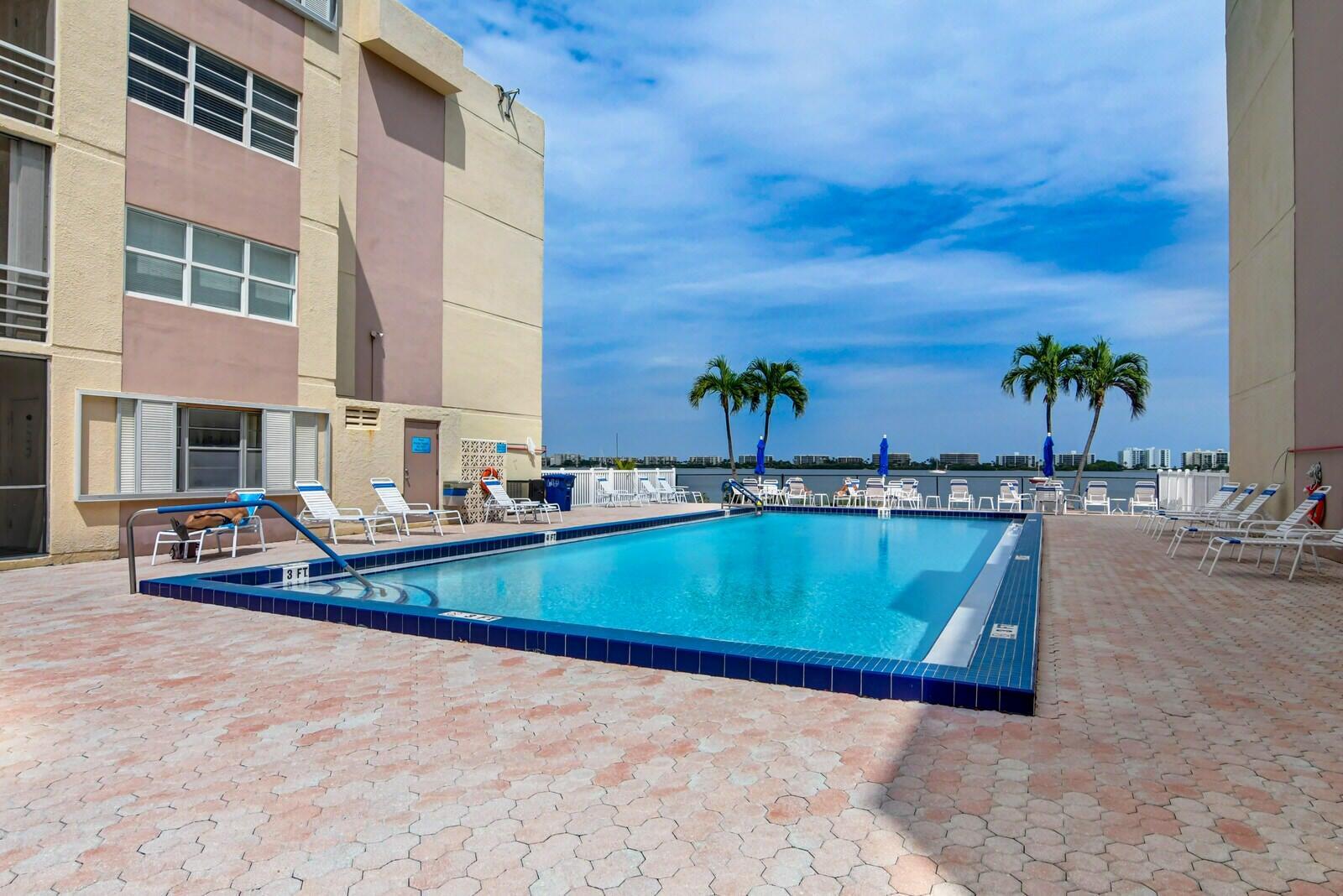 Milestone and SIRS completed. Low price to live on the water! Very nice spacious one bedroom unit located in a building on the inter coastal. Unit has 2 large walk-in closets, newer appliances and is nicely renovated. Pool area is on the inter coastal and has million dollar views. Impact windows. Ceiling fans. Plenty of guest parking. Just a short bike ride to Lake Worth Beach, and plenty of dining and shopping. A nice place to have fun and relax during your retirement years.