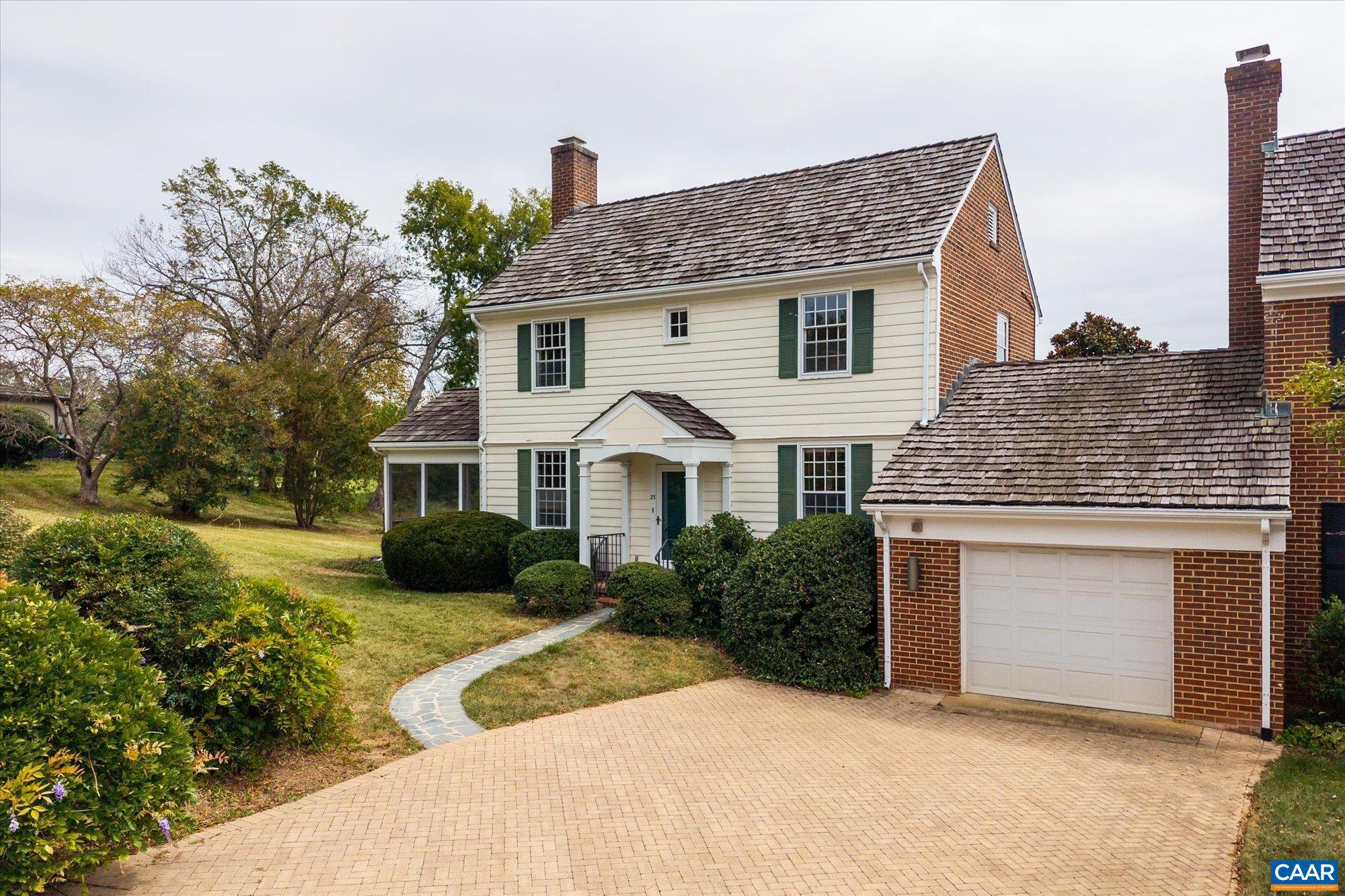 This perfectly situated house in a highly desirable neighborhood, is packed with potential! This unique lot offers extensive home expansion possibilities, and open space for modern living. Backs up to the Birdwood Golf Course, at the end of 3 attached homes adjoining open space. Great location, just steps from Boar's Head Inn and Sports Club. This home has original hardwood floors, 2 spacious bedrooms with en-suites and an ample living room with fireplace. There is a one car garage and 2 parking spaces in driveway in front. Retire to Jefferson country in style, supported by sports and dining facilities available. Conveniently located to UVA, Barracks Rd, Downtown and the best of Charlottesville. Home sold "As-Is".