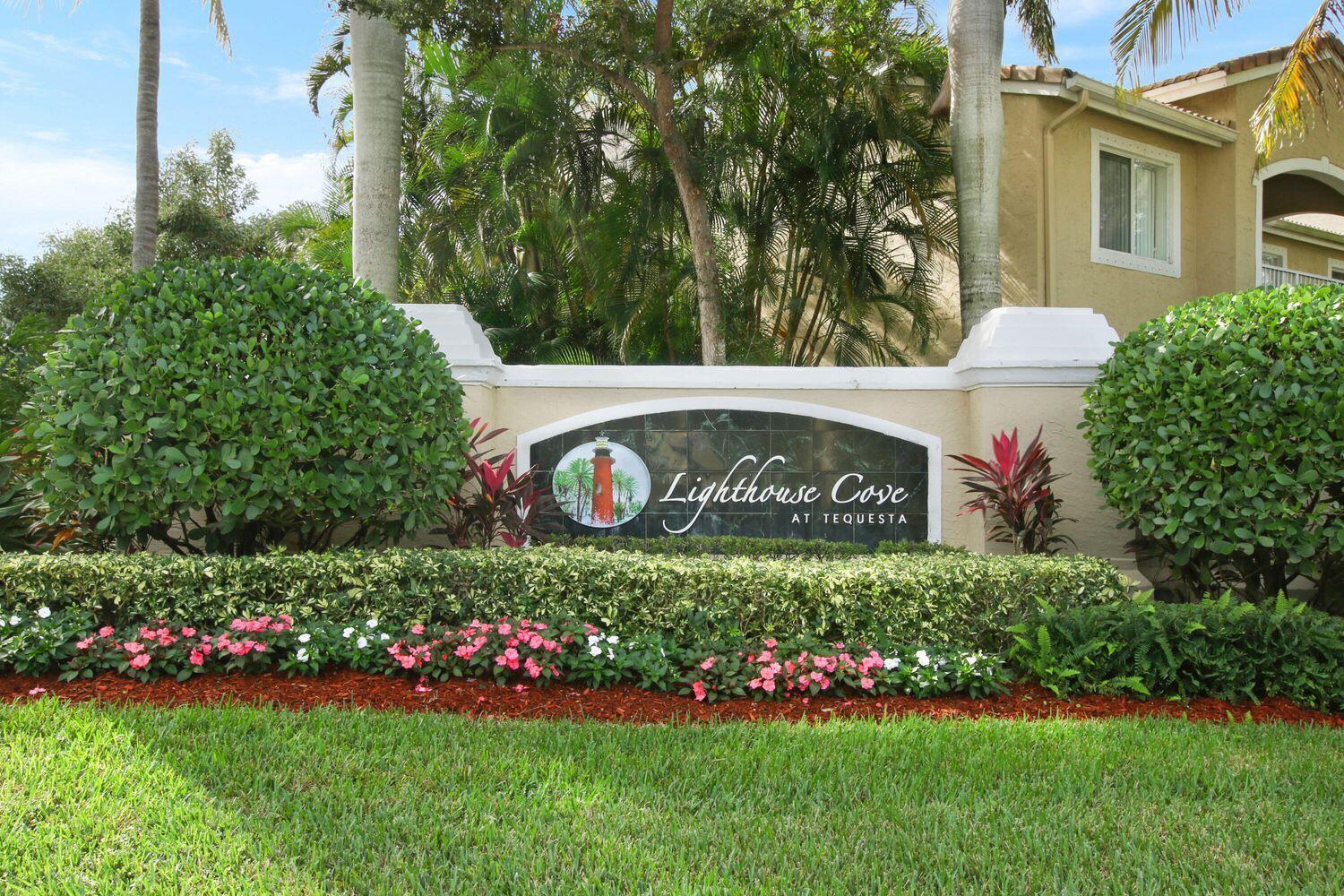 Rarely available 3-bedroom, 2-bathroom condo in Lighthouse Cove, Tequesta! This private second-floor unit offers the best location and view in the entire community, with vaulted ceilings and an oversized patio overlooking the sand volleyball courts. The condo features a private entrance, spacious layout, and abundant natural light, making it one of the most desirable units in the neighborhood.Lighthouse Cove is a resort-style community with exceptional amenities including a large pool, fitness center, clubhouse, tennis, sand volleyball, and scenic walking paths. Ideally located within walking distance to Publix, shopping, dining, and just minutes from beautiful beaches, this home combines convenience with a relaxed coastal lifestyle. The association is financially strong with healthy reserves, no special assessments, and HOA fees that actually dropped this year&#x14;a rare benefit in today's market. Don't miss this charming and well-maintained condo in the heart of Tequesta, offering privacy, prime location, and true resort-style living.