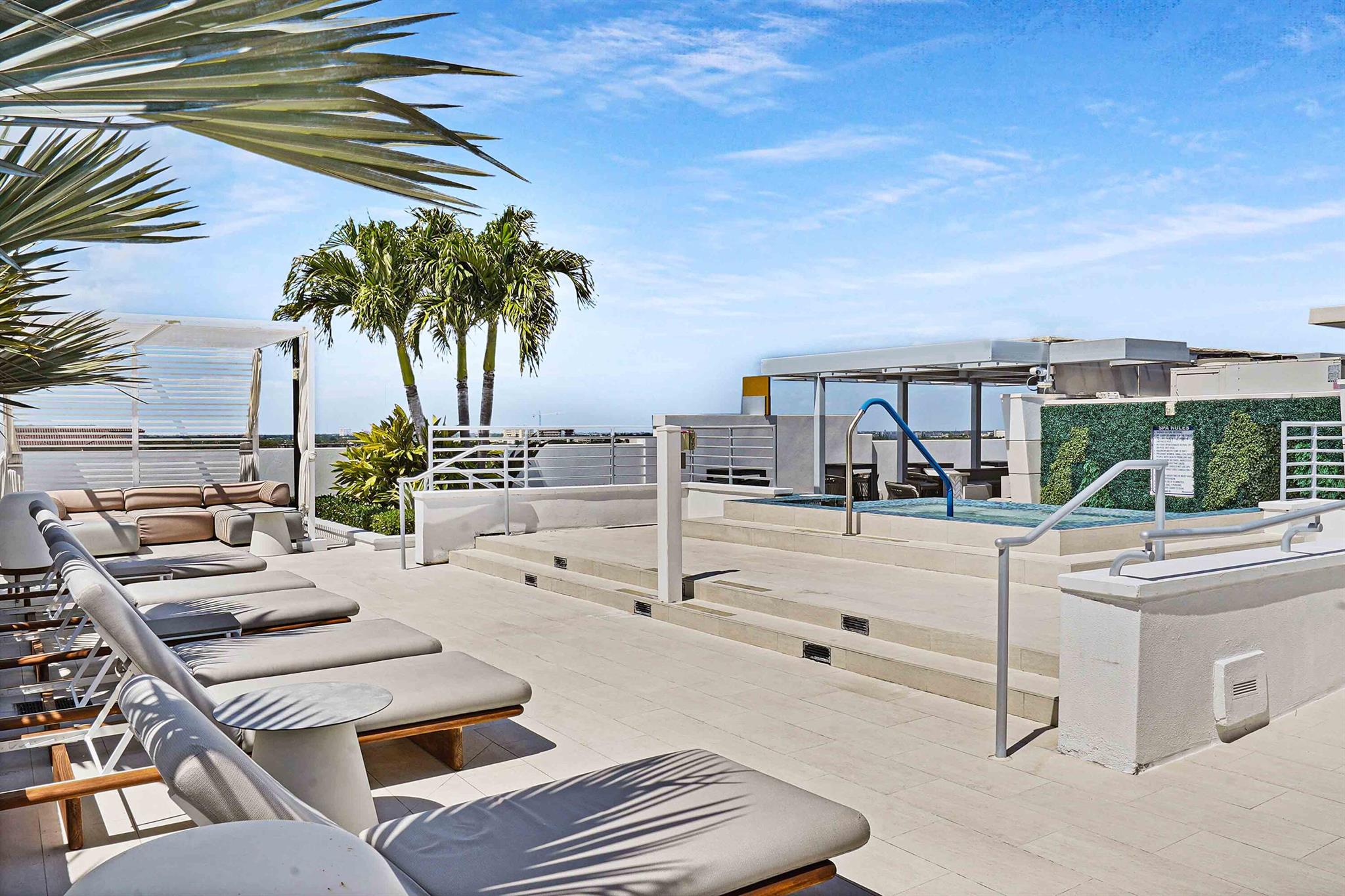 Residence 301 | Tower 155Fully furnished 3-bedroom, 3.5-bath residence at Tower 155 in Downtown Boca Raton. With 1,955 square feet, this home features 10-foot ceilings, an open-concept floor plan, and an upgraded kitchen with Italian cabinetry. The spacious primary suite provides comfort and privacy, while designer furniture and curated finishes elevate the interior. A private terrace overlooks the resort-style pool, blending indoor elegance with outdoor living.Tower 155 offers 24-hour concierge, valet, a Steven G-designed lobby, rooftop sundeck with Mizner Park views, hot tub, private cabanas, resort-style pool, fitness center, sauna, and steam room. Ideally located near Mizner Park, Royal Palm Plaza, beaches, shopping, dining, and cultural venues.