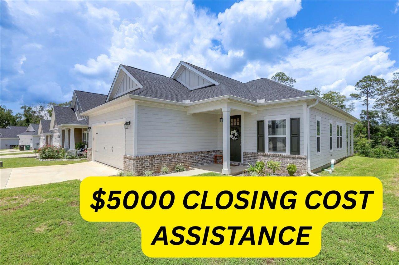 $5000 IN CLOSING COST ASSISTANCE WITH ACCEPTABLE OFFER.  Convenient to FSU, FAMU, The Capitol & State Offices. This home is Elegant, Immaculate & Move-In Ready. The Perfect Place to Call Home. Welcome to this like-new 3-bed, 2-bath gem tucked away in a peaceful neighborhood, perfect for those craving comfort, space, & style. Step inside to feel the warmth of a thoughtfully designed open floorplan, where soaring double tray ceilings & recessed lighting create a bright, airy atmosphere. The HUGE kitchen is a true centerpiece,featuring soft-close cabinetry, an abundance of counter space, & bar seating ideal for casual meals or weekend entertaining. Enjoy the beauty & durability of LVP flooring throughout the main living areas. Retreat to your Private Primary Suite, complete with an oversized walk-in closet & spa-like bathroom separate from the other bedrooms for added peace & quiet. Outside, relax on your private back patio—a rare find with no rear neighbors—the perfect setting for morning coffee or evening wind-downs. Other highlights include a spacious double car garage, indoor laundry room, & low-maintenance living thanks to the HOA taking care of your lawn. Located just 5 minutes from everyday essentials like Publix, CVS, & Dollar General, plus outdoor adventures at Fred George Park, J. Lee Vause Dog Park, & Lake Jackson landings (see video for a glipse of these retreats). This home offers more than just great features—it offers a carefree lifestyle. Don’t miss your chance to put down roots in a neighborhood that truly feels like home. Schedule your private showing today! Suggestions for deck addition included in photos.