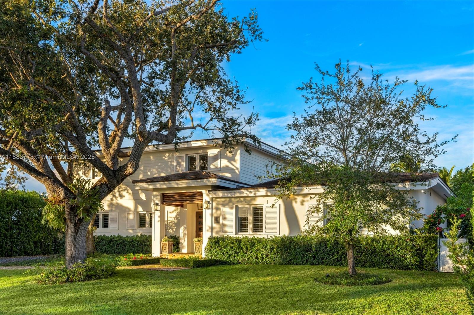 A beautifully appointed waterfront home in the gated community of Gables by the Sea, this 4-bed, 4.5-bath plus den residence spans 4,467 sq ft on a 12,366 sq ft lot with direct ocean access, 50 ft seawall, and private dock. Interiors showcase a chef’s kitchen, custom wet bar, wine cellar, and spacious living areas designed for entertaining. The expansive primary suite offers walk-in his and hers closets and a private terrace. Enjoy alfresco living on the covered patio with saltwater pool. With 3 upstairs bedrooms featuring ensuite baths, 1 downstairs, and a den, this home blends coastal elegance with modern luxury in one of South Florida’s most desirable neighborhoods.