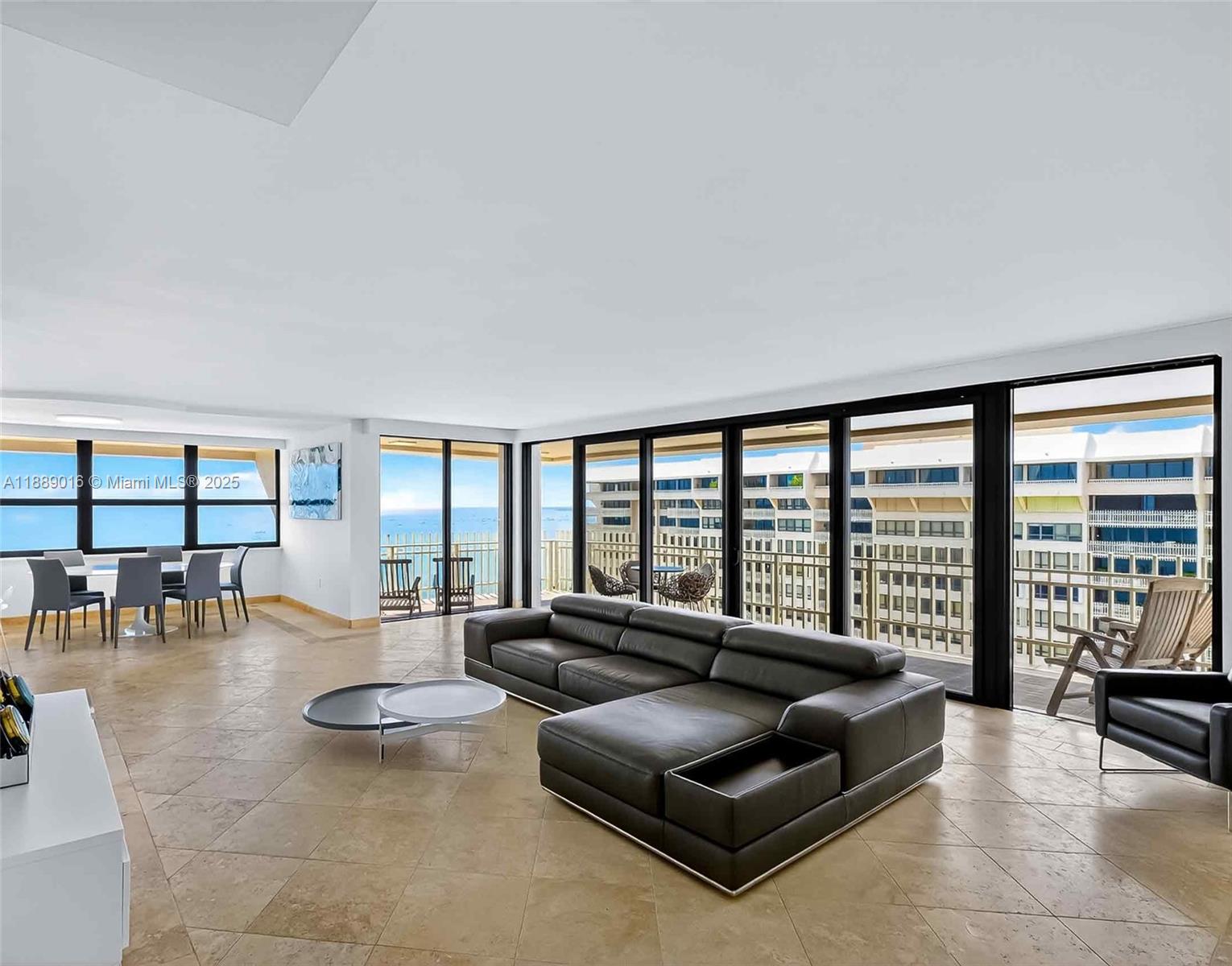 Rare opportunity to own 18th floor corner residence on prestigious Grove Isle. Spanning 2,398 square feet, the sun-filled interiors frame a panorama of yachts, sailboats, and postcard-perfect sunsets over sparkling waters. Designed for both entertaining and everyday living, the open-concept floor plan flows seamlessly between living, dining, and lounge areas. Step onto the expansive terrace and enjoy the tranquil waterfront ambiance. Grove Isle is a guard-gated private island in the heart of Coconut Grove, just minutes from CocoWalk, Brickell, and Downtown Miami. Soon to welcome a world-class racquet club and signature restaurant, further elevating its private island resort lifestyle.
