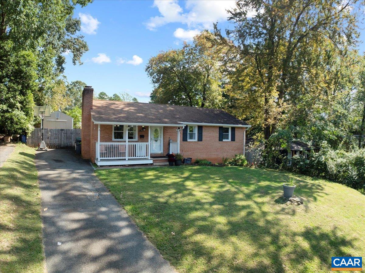 Charming ranch in sought after Forest Hills neighborhood, within walking distance to Forest Hills Park & UVA Hospital; 2 miles from downtown & Scott Stadium. Cozy city living with a central kitchen and expanded dining space, hardwood floors, 3 Beds/1 BA, all low-e windows on the main floor. 2 more rooms (easy to convert to conforming bedrooms) and a second full bath in the partially finished basement. The unfinished walkout basement area and the outside shed offer ample storage. Enjoy a fully fenced back yard, covered deck and covered front porch. Roof replaced in 2019. Great opportunity to take this home further into its full potential for investment or owner-occupied use.