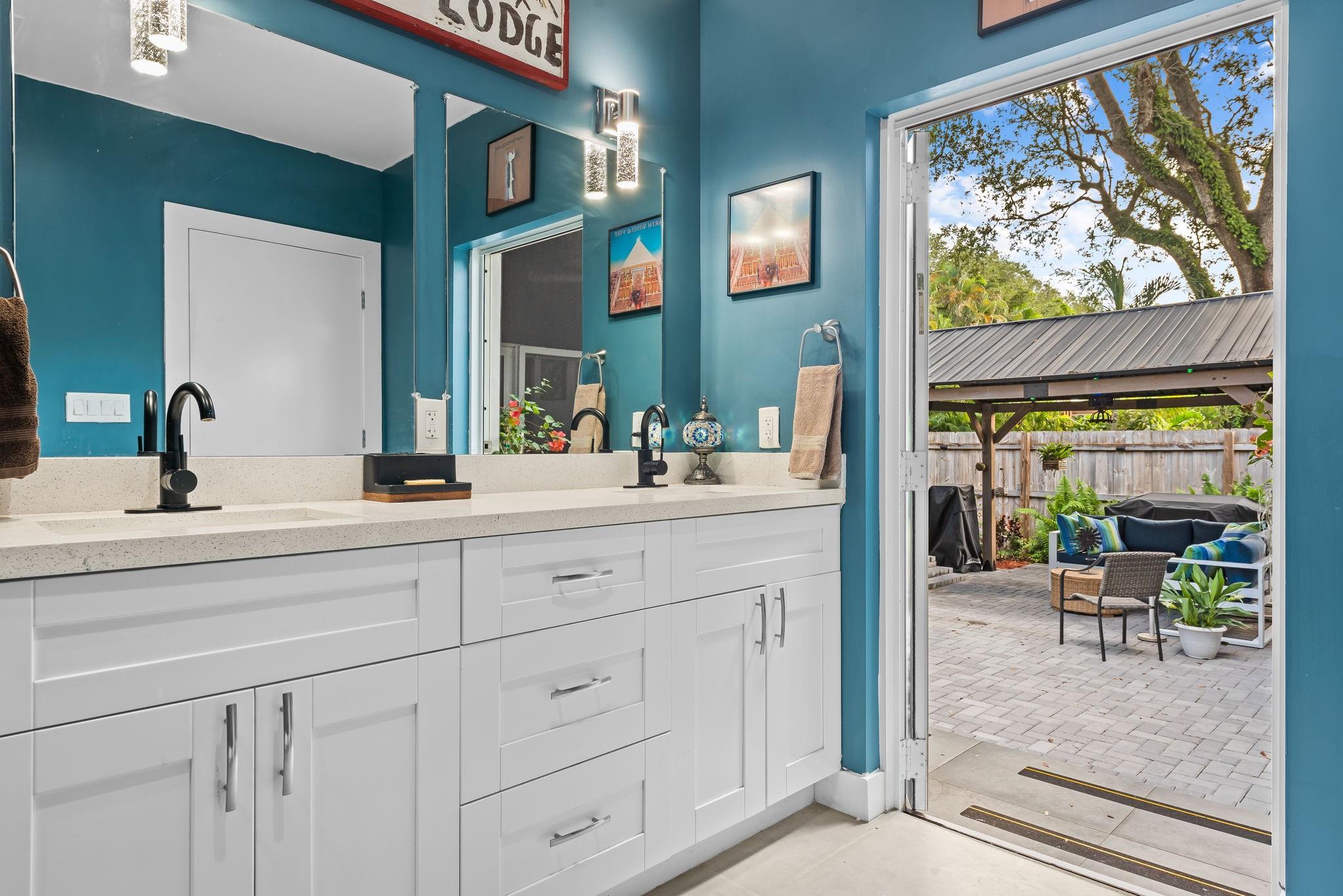 Dual Sink and access directly to backyard.