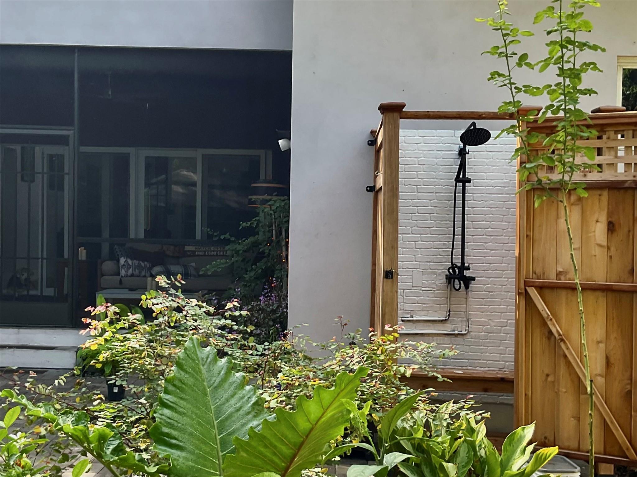 Outdoor Shower - Cedar Enclosure.
