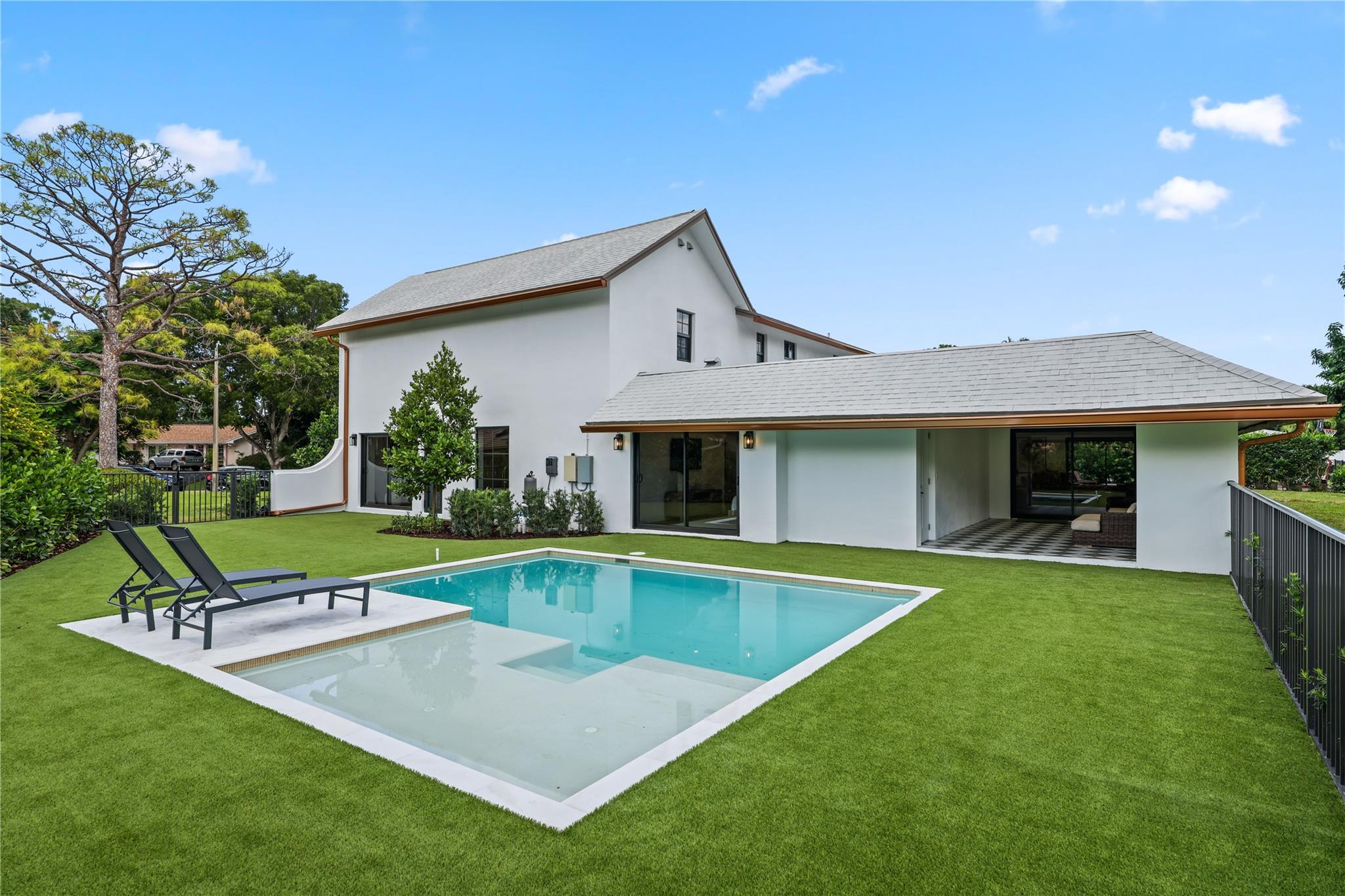 Salt Water Pool with Sun Shelf and Deck Jets