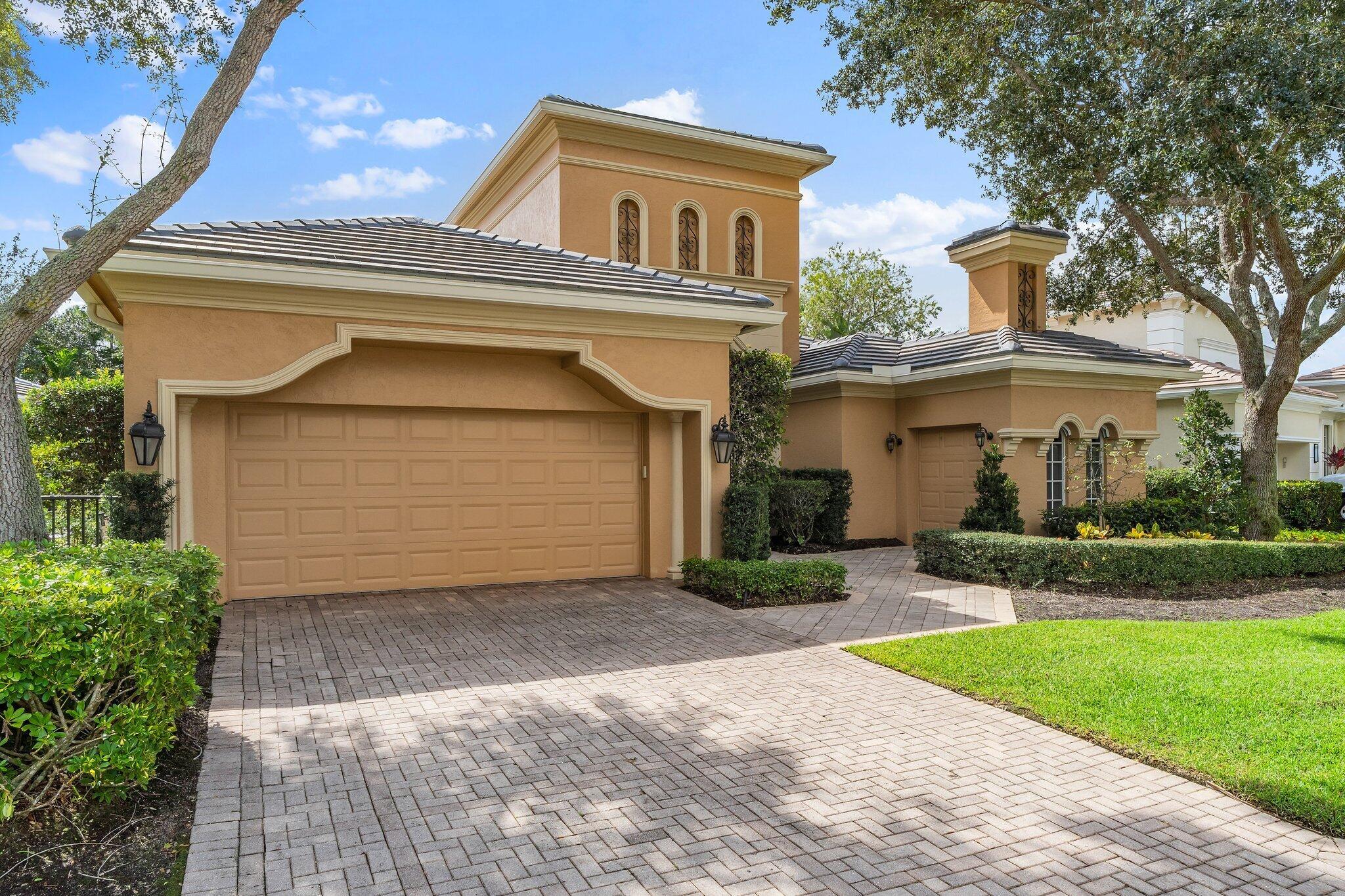 Beautiful single-story home on desirable Via Paradisio in Mirasol Country Club, a short walk to all of the club's amenities (including soon-to-open indoor pickleball facility) and a quick drive to the community entrance/exit. This immaculate Bernini II floorplan has over 3,000 SF of living space boasting a light-filled great room, 3 bedrooms plus an office, 4.5 bathrooms, formal dining/bonus room, a 2.5 car garage, and a new roof (2024). Upon entry, you'll be greeted by an expansive foyer with beautiful architectural archways, custom stained glass impact door, a 24-foot ceiling, and garden views on display through the wall of windows on the back of the house. The entertaining space features an open-concept kitchen with island bar seating, eat-in kitchen area, and seamless transition to the family room and lanai/patio dining area. The family room is updated with modern built-ins on the focal wall with custom cabinetry/storage. 
 
The generously-sized primary suite is perfect to enjoy views from the sitting area and boasts two walk-in closets and his and her bathrooms, his also serves as a cabana bath.  Two ensuite guest bedrooms have stunning walnut wood flooring, bathrooms, and ample closet storage.
 
Enjoy indoor/outdoor living and step out to the amazing outdoor space which is a private retreat of its own, with a screened porch, covered summer kitchen, and a serene pool with garden views. 
 
Enjoy this well-maintained home with a new roof, updated whole-house plumbing with a smart/remote water monitoring system, and exterior accordion shutters.
 
Experience the Mirasol Country Club lifestyle with a Sports Membership and enjoy the 15 Har-Tru tennis courts, 6 outdoor pickleball courts and coming April 2026, the new 7-court indoor pickleball facility.  Mirasol Country Club hosts two championship 18-hole golf courses and this Sports membership currently allows for unlimited golfing May through October and limited golfing November through April. Residents enjoy a state-of-the-art fitness center, 4 dining venues, full-service spa and salon, multiple card rooms, a dedicated kids sports club area, aquatics center, endless social activities and so much more. The Country Club at Mirasol is a six-time member of the prestigious group of Platinum Clubs of America and a certified Audubon Cooperative Sanctuary.