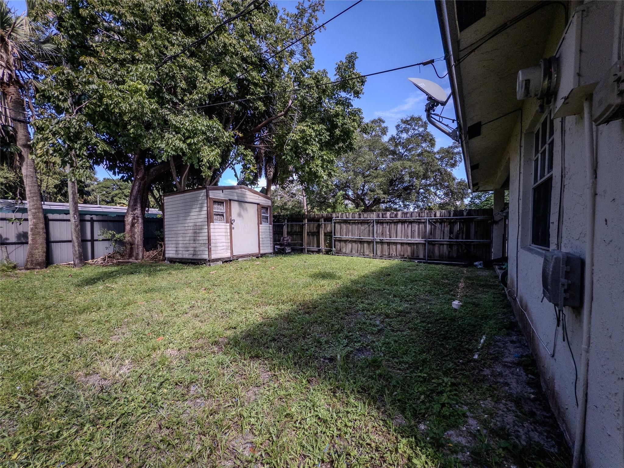 Large, fenced yard