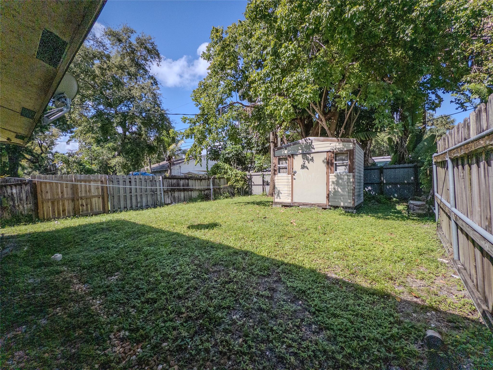 Large, fenced yard