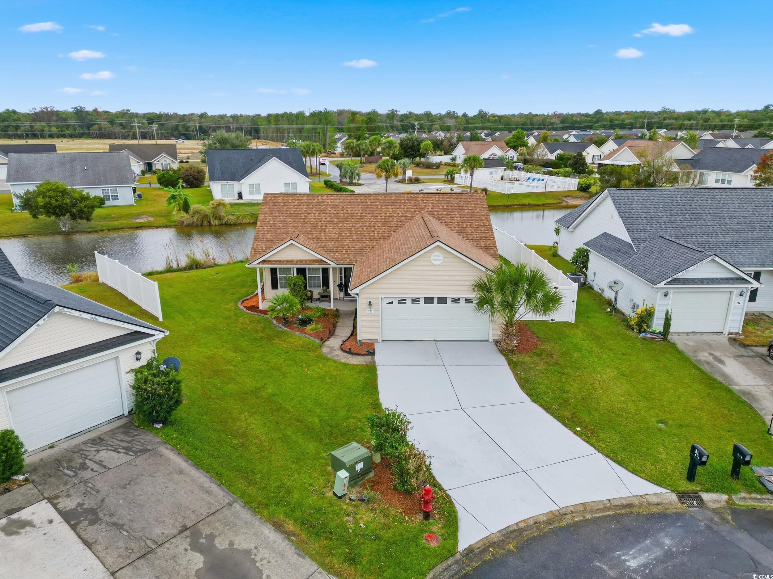 Aerial perspective of suburban area