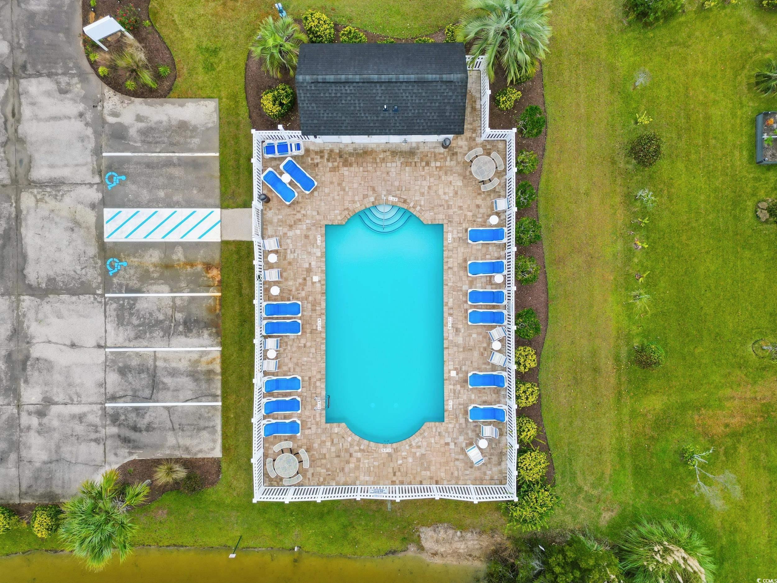 Bird's eye view of a pool
