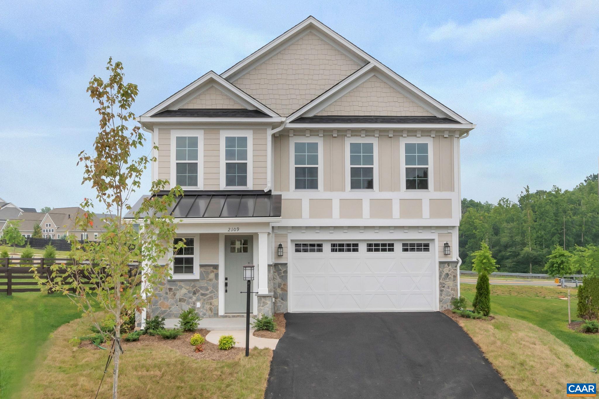 The To-Be-Built Chestnut is now available is to customize with a ~7-8 month build timeframe! This earth-friendly, farmhouse-style home has a generously sized kitchen with a walk-in pantry and drop zone from the attached 2 car garage for added convenience. Function meets design on the second level with a huge walk-in closet off the primary bedroom, double vanities, oversized shower, 3 additional bedrooms, a shared bath, and a sizable laundry room. The Grove at Brookhill is a new neighborhood nestled by woods but with all of the close conveniences on Route 29. Offering an extensive array of included features such as 2x6 exterior walls, real stone exteriors, oak stairs, solid core doors, wood shelving, tankless water heater, 95% efficient Trane HVAC and so much more. All photos are of a previously built home and may show optional design and structural features.