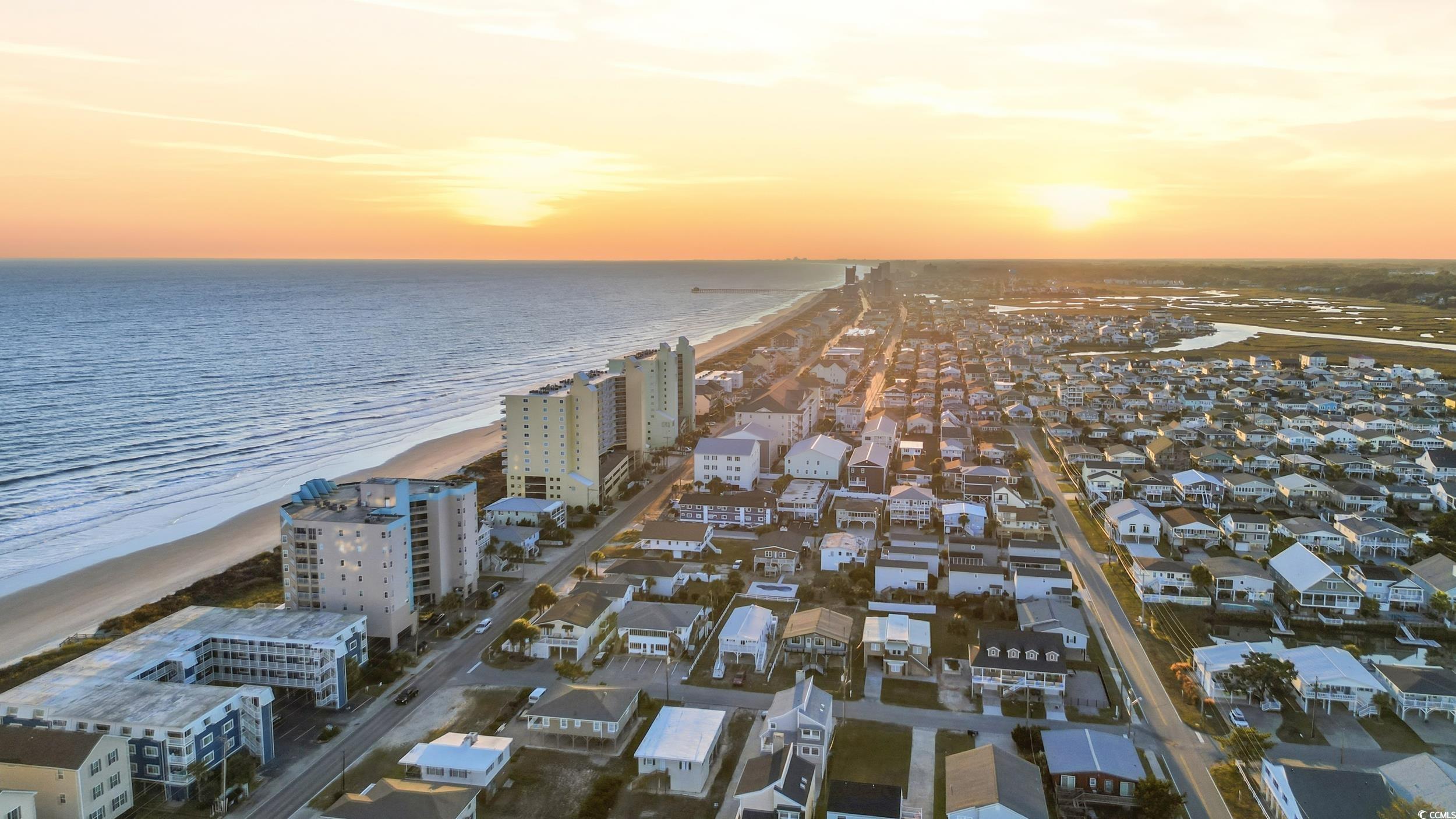 View of urban area with expansive coastline