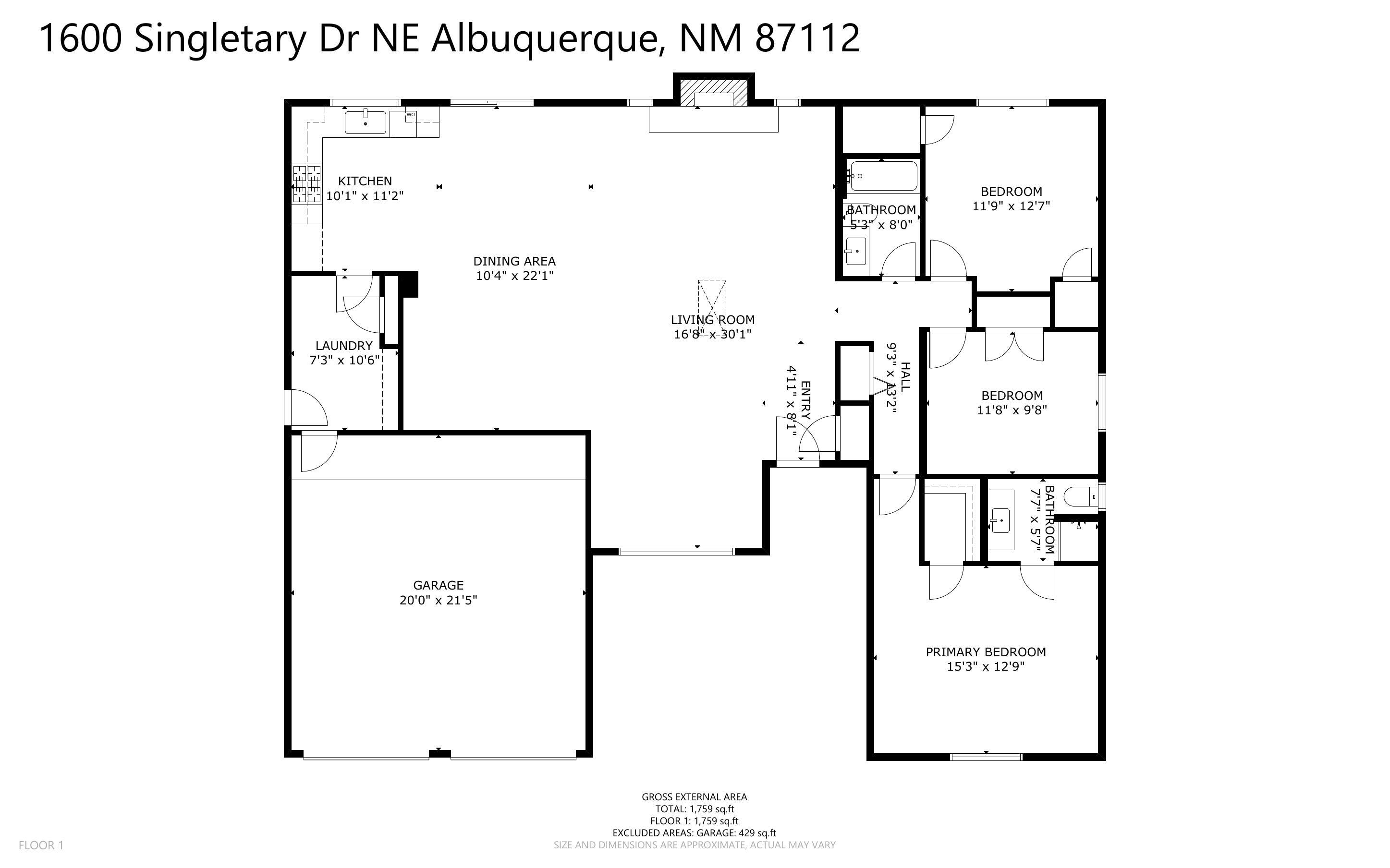 1600 Singletary Drive NE Floor Plan