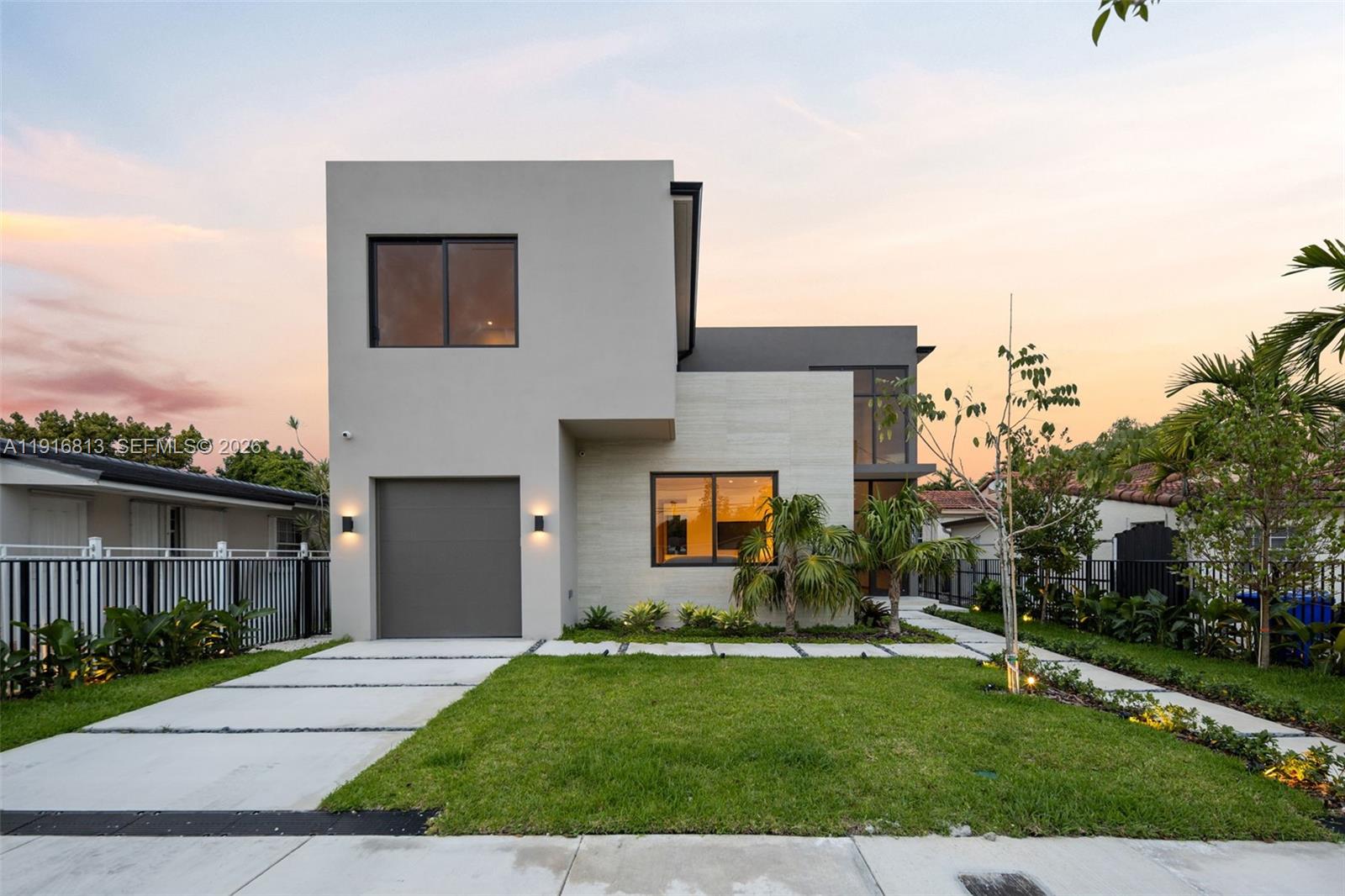 Exclusive New Construction Two-story single family home showcasing refined modern living in the heart of Miami. Designed with elegance and functionality, this residence features 5 bedrooms, 5 bathrooms, plus an open den area, a sleek open kitchen, expansive living spaces, porcelain ceramic tiles, custom closets, and quartzite countertops. A massive backyard approximately 40 feet deep features a private pool, summer kitchen, and gated entry perfect for entertaining or relaxing. 3723 SqFt under A/C with impact windows and premium finishes. Minutes from Coral Gables, Coconut Grove, and Brickell.