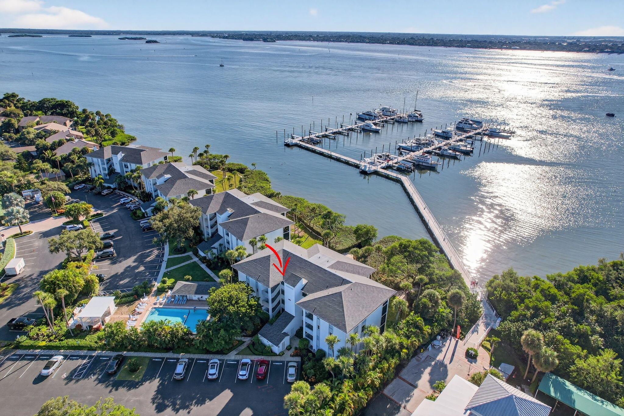 Top-floor gem with million-dollar intracoastal views! This exceptional unit stands out for its spectacular position overlooking the marina and the Hutchinson Island Causeway with its twinkling lights illuminating the night. This updated 2bd/2ba home is fresh, bright and fully furnished, boasting an open kitchen, granite, and stainless appliances. Community amenities include pool, beach access, golf, tennis, marina, dining, and the nearby Marriott/Tiki bar. Minutes to exciting Downtown Stuart & relaxing Jensen Beach.