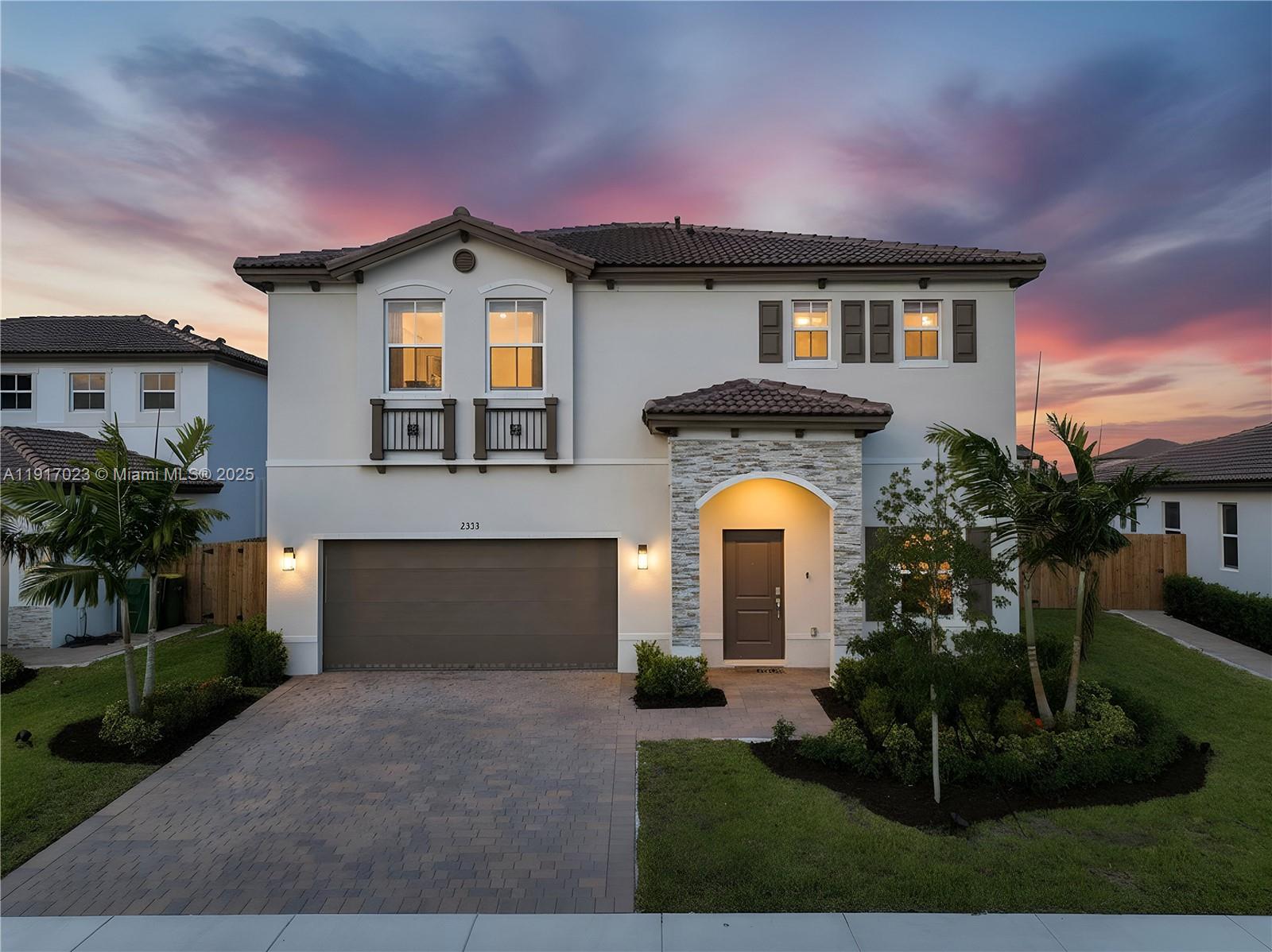 Stunning new-construction single-family home located in Alicante at Altamira in Keys Gate! This beautifully designed 4-bedroom, 2-bath residence features modern finishes and spacious living throughout. The sleek kitchen boasts quartz countertops and stainless steel appliances, seamlessly connecting to the open-concept living, dining, and family areas. All bedrooms and bathrooms are located upstairs for added privacy.Situated on a generous 8,385 sq ft lot, the home offers a large fenced backyard with ample space to build a pool, ideal for entertaining or future outdoor enhancements. Additional features include an extended driveway with room for multiple vehicles and a 2-car garage. Low HOA and a prime location near top-rated schools, shopping, dining, Baptist Hospital, and easy access to the Turnpike. This home provides the perfect combination of comfort, convenience, and lifestyle. Enjoy the 3D tour. May the Force be with you.