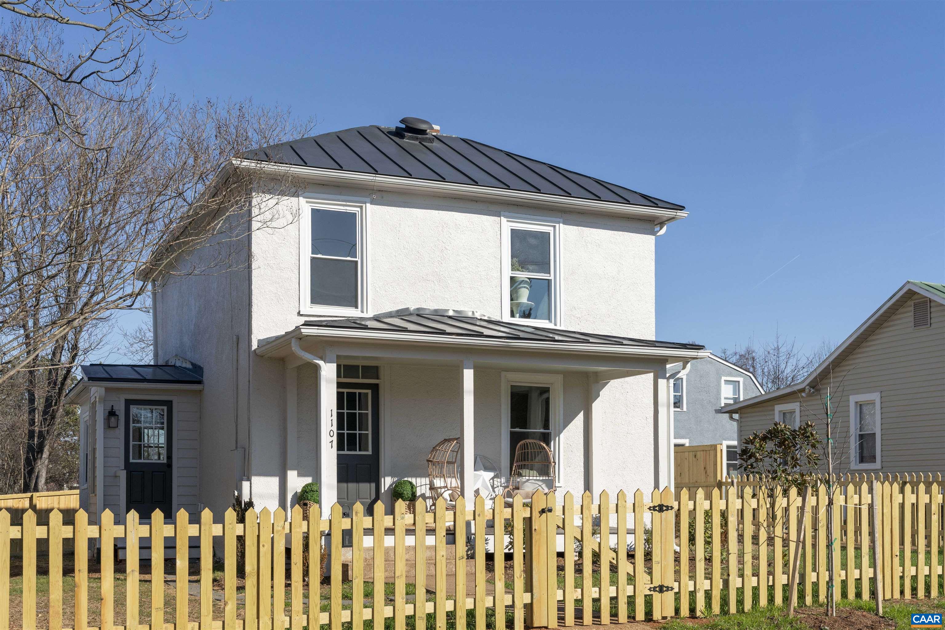 Tastefully renovated, 1925 Belmont farmhouse just 2 blocks from the heart of Belmont! This beautifully updated home offers turnkey living in a prime Charlottesville location. Original heart pine floors catch the eye as you enter. Timeless Schoolhouse lighting fixtures offer a modern feel with a classic look. The main level features graciously sized living and dining rooms, a freshly redesigned kitchen, mudroom, and powder room. Upstairs find a brand new primary suite with walk in closet and new bathroom with double vanity and walk-in shower along with a second bedroom and full bath. Outside offers to large porches for entertaining and a fully fenced year including privacy fence in the rear for privacy. Totally turnkey and ready for you to call home!