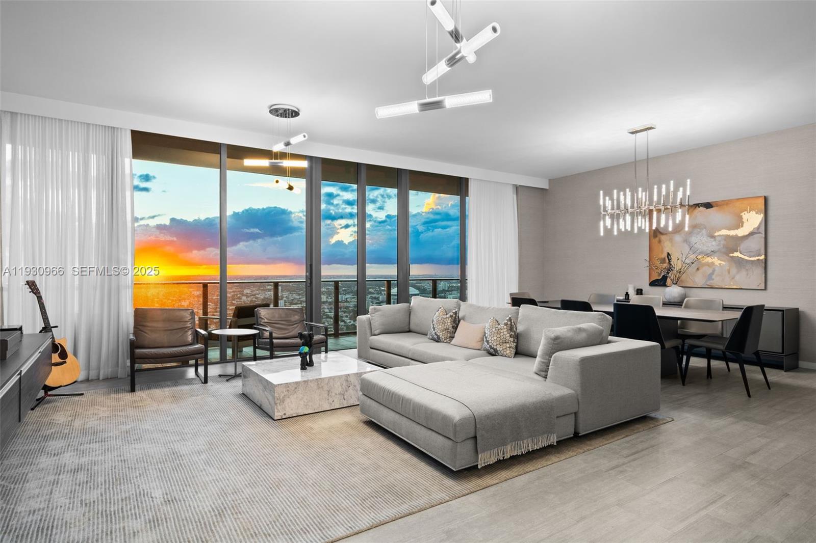 Penthouse 5904 at Brickell Flatiron offers a rare opportunity to own a truly exceptional turn-key residence high above the heart of Brickell. Perched on the 59th floor, this penthouse enjoys unparalleled, unobstructed sunset views stretching as far as the eye can see, delivering an elevated living experience for which the Flatiron is renowned.The residence is one of the largest in the building with the most ample floor plan, offering 2,418 square feet of interior space with 4 bedrooms, 4 full bathrooms, and 1 half bath. Professionally designed and furnished by renowned interior designer Steven G, the unit features curated finishes, refined textures, and a cohesive modern aesthetic throughout. Offered fully furnished, the residence has had only one owner and has been used sparingly as a second home, presenting in pristine, like-new condition.Developed by acclaimed builder Hugo Colombo, Brickell Flatiron is celebrated for its uncompromising construction quality, architectural sophistication, and one of the most impressive amenity collections in Miami. Residents enjoy resort-style indoor and outdoor amenities, world-class fitness and wellness spaces, and a level of service that defines luxury urban living.The offering includes two assigned parking spaces and valet, adding both convenience and value. This penthouse reflects thoughtful design, comfort, and sophistication—ideal for a discerning buyer seeking a turnkey luxury home in one of Brickell’s most iconic towers.