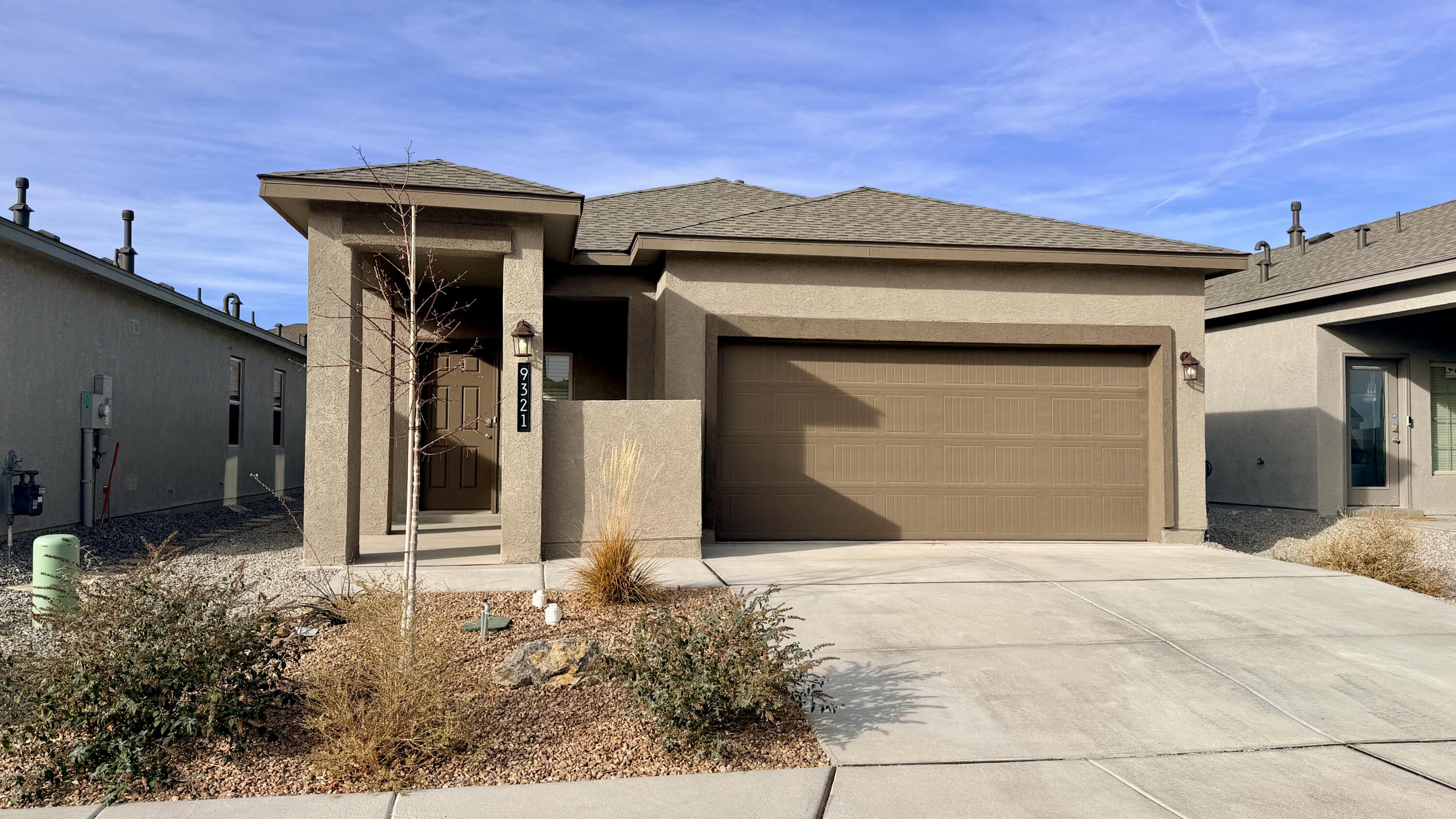 Discover the epitome of modern living in this brand-new 2024 DR Horton Sophia floor plan home, located at 9321 Sidreaux Loop NW, Albuquerque, NM 87114. Never lived in, this pristine 3-bedroom, 2-bathroom single-story residence spans 1,420 square feet and features a thoughtful design with a 2-car finished garage.Step inside to find upgraded flooring throughout, complemented by elegant cabinetry and a stylish backsplash in the gourmet kitchen. The centerpiece island boasts granite countertops, perfect for entertaining, and comes equipped with stainless steel appliances, plus a washer and dryer for ultimate convenience. The open layout flows seamlessly, offering comfort and functionality in every corner.Outside, enjoy fully landscaped front and backyards, ready for your personal touch.