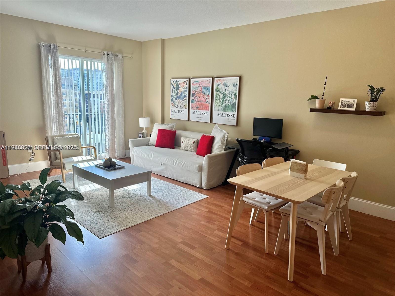 One Bedroom/One Bath condo in the highly sought-after Ten Aragon building in the heart of Coral Gables. The unit faces the pool deck, one of the most desirable exposures in the building, offering a tranquil view. Partially remodeled with laminate flooring. Enjoy living just steps from Miracle Mile and the vibrant Giralda Plaza pedestrian walkway, surrounded by fine dining, cafés, shops, art galleries, bookstores, & theaters. Conveniently located near UM, Coconut Grove, Brickell, Downtown Miami, and the Beaches. The building offers 24-hr security & concierge service, heated pool, jacuzzi, fitness center, and business center.