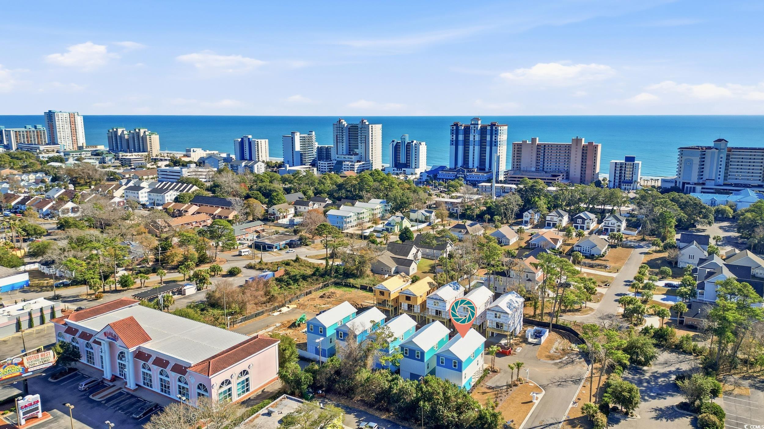 View of urban area with a nearby body of water