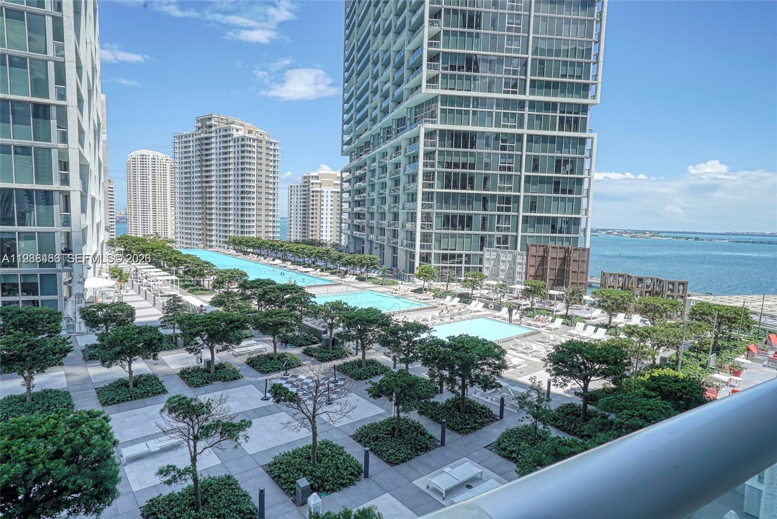 Furnished and ready to go! Amazing Icon Brickell Tower 3, the most beautiful east-side unit. Stunning views of Biscayne Bay / Key Biscayne. Featuring 1 bed/1 bath 898 SQFT. Custom made closets, beautiful kitchen with high-end finishes and a spacious living area to entertain. Great opportunity for investors! Take advantage of short term rental permitted via AIRBNB, VRBO or similars. Located in the heart of trendy Brickell and Miami’s financial district. Icon Brickell offers unique fabulous amenities: state of the art spa-gym, billiard room, business center, theater, heated 300-foot long lap pool, park terrace and pool deck, children play area, 24h security, valet parking and more! Short term rentals allowed! Tenant occupied until sep 30 2026. Request showings with 24 hour notice