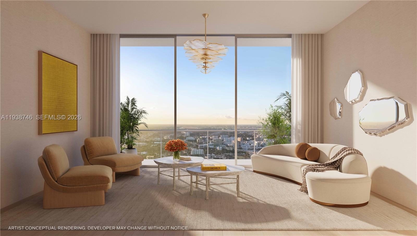 NOW IN CONSTRUCTION!! DEVELOPER UNIT - 1 BD + DEN / 1 BA with 1,079 SQ FT. Developed by Naftali Group,JEM Private Residences is the crown jewel of Downtown Miami, rising within Miami Worldcenter. The 67-storytower will soar over 700 feet, establishing a striking architectural presence in the skyline. Every residence beginson the 43rd floor and above, ensuring sweeping, unobstructed views. Perched atop the 50th floor, JEM’s expansiveamenities include a 60-foot outdoor pool, indoor Sky Lounge, state-of-the-art fitness center, boxing arena, yogapatio, spa suite with steam, salt, and sauna rooms, plus co-working areas and a spirits tasting room for elevatedsocial experiences. Crowning the tower, JEM’s two Sky Villas, created in collaboration with FENDI Casa, set a newstandard of luxury living high above the city.