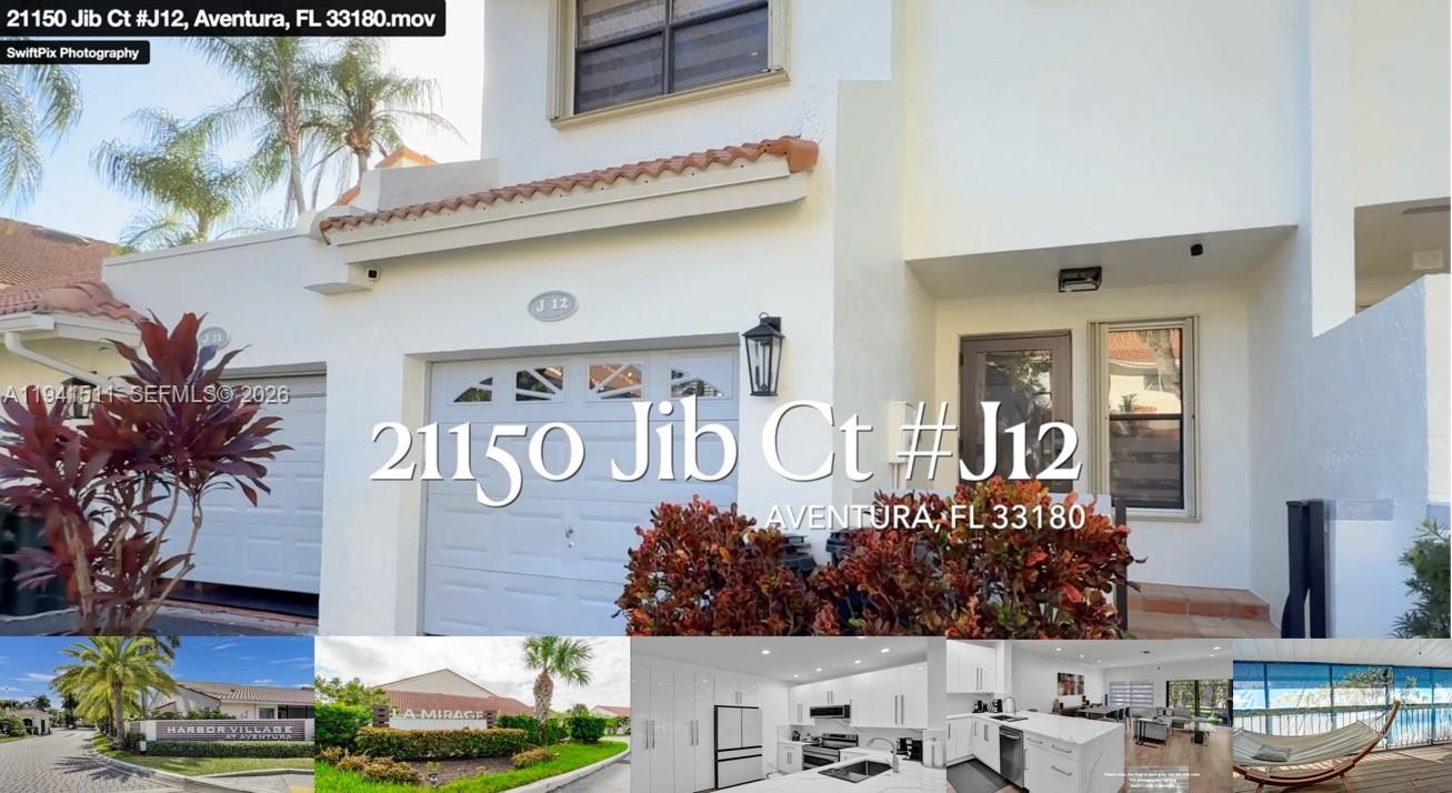Recently remodeled 2 story townhome.  Extra large kitchen, granite countertops and backsplash, stainless steel Samsung appliances throughout. Fifty meters to the Water Ways Marina, and shops. FPL EV charging in garage. Open living/dining area spaciously built out, not offset. Walk out patio porch off living rm.  Beautiful vaulted ceiling master suite with a beautifully remodeled bathroom & jacuzzi, walk-in closet and oversized covered balcony off master.  "New AC", Electric window treatments throughout, "Location is everything" almost in front of the pool & gate to the Marina, Guest bedroom has vaulted ceiling with a full shower, and large walking closet.  Powder room downstairs and garage and driveway parking.  Full reserves excellently managed community, no assessments. Location in the heart of Aventura. HOA includes all exterior including roof, High speed internet and cable with a list of premium channels included.  Call and schedule your showing, preferably 24 hour notice for showings. "Owner financing possible". Call or text listing agent for appointments